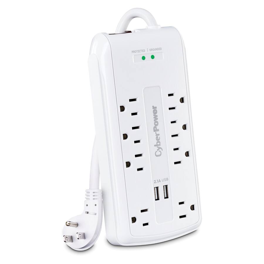 CyberPower 8 AC Outlet 2 USB Port 2,700 Joule Home Office Series Surge ...