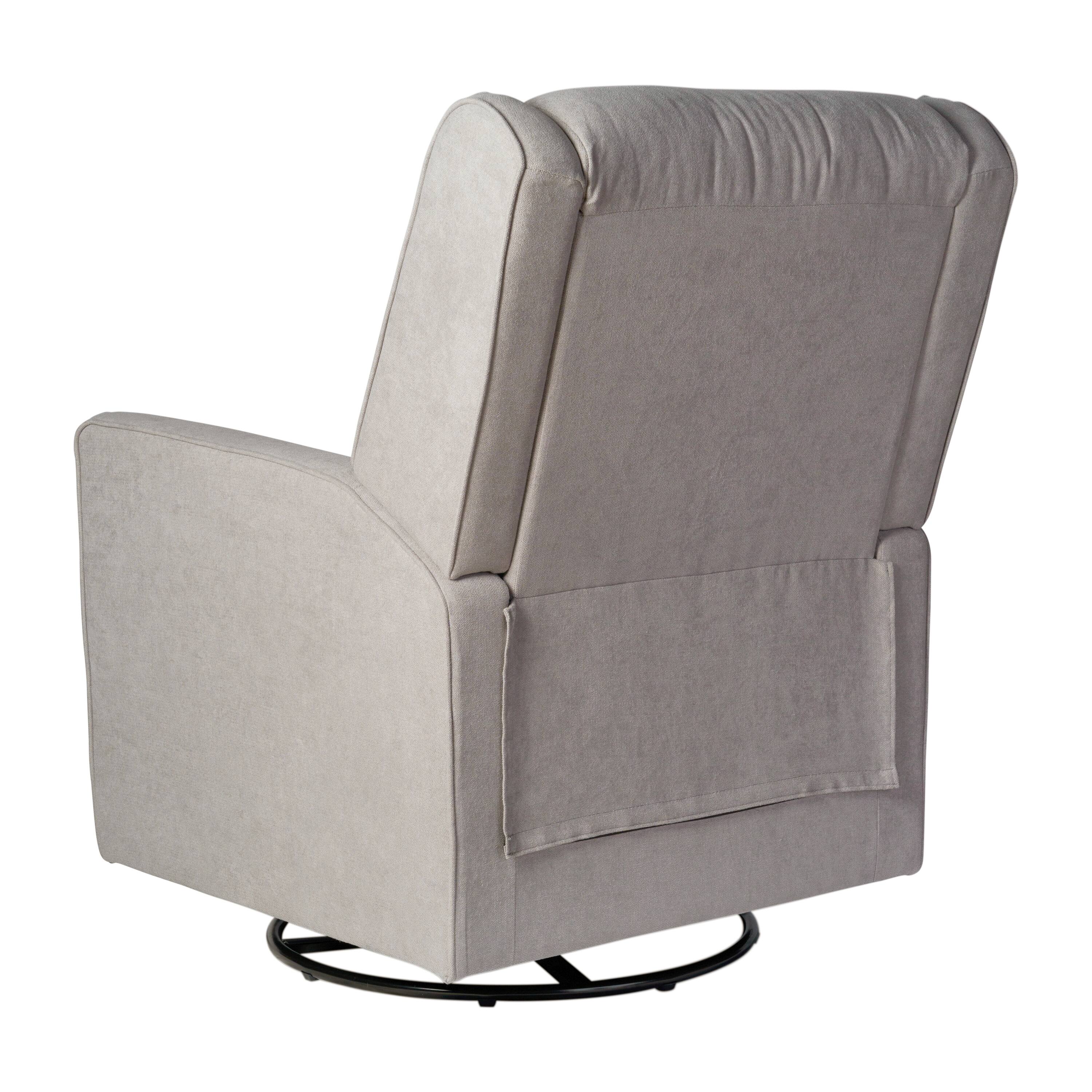 Alt View 7. Emma + Oliver - Mari Manual Glider Rocker Recliner with 360 Degree Swivel Perfect for Living Room, Bedroom, or Nursery - Light Gray.