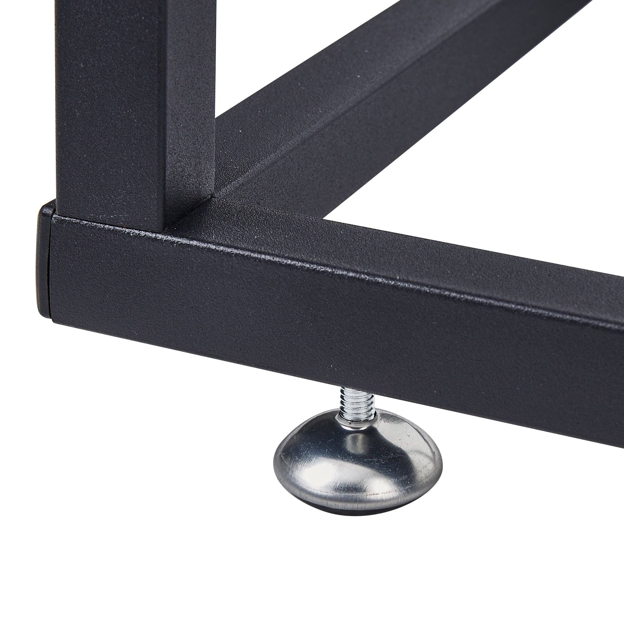 Back. Vecelo - 2Pack C Shaped End Table for Small Spaces, Sofa Side Table with Metal Frame, Easy to Assemble Snack Table - 2Pcs*Black Marble.