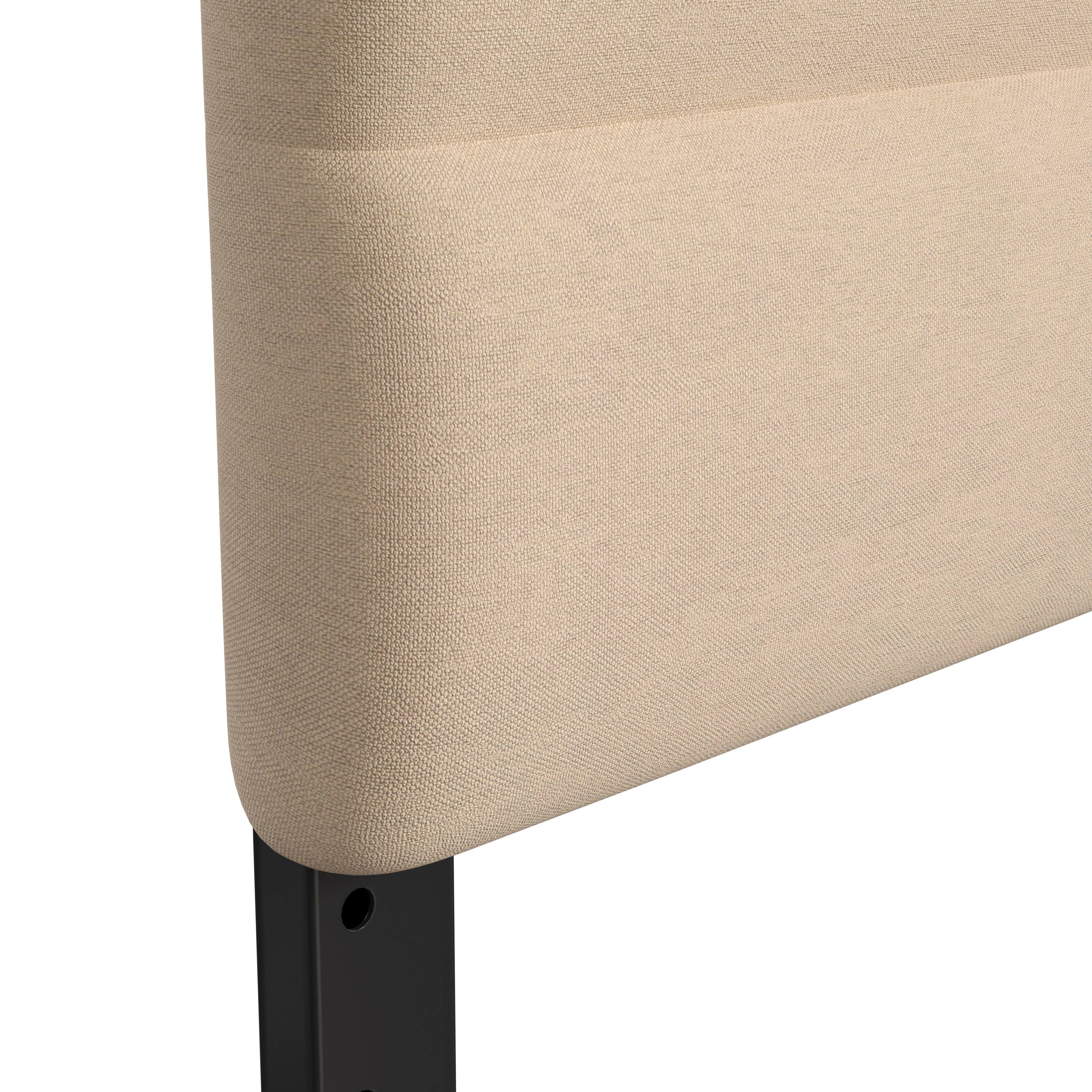 Alt View 10. Emma + Oliver - Gannon Modern Upholstered Headboard with Horizontal Line Stitching and Adjustable Height Rails - Cream.