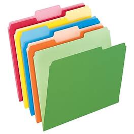 Pendaflex - Recycled File Folder, 1/3-Cut Tab, Assorted, Letter Size, 100/Box - Assorted Colors