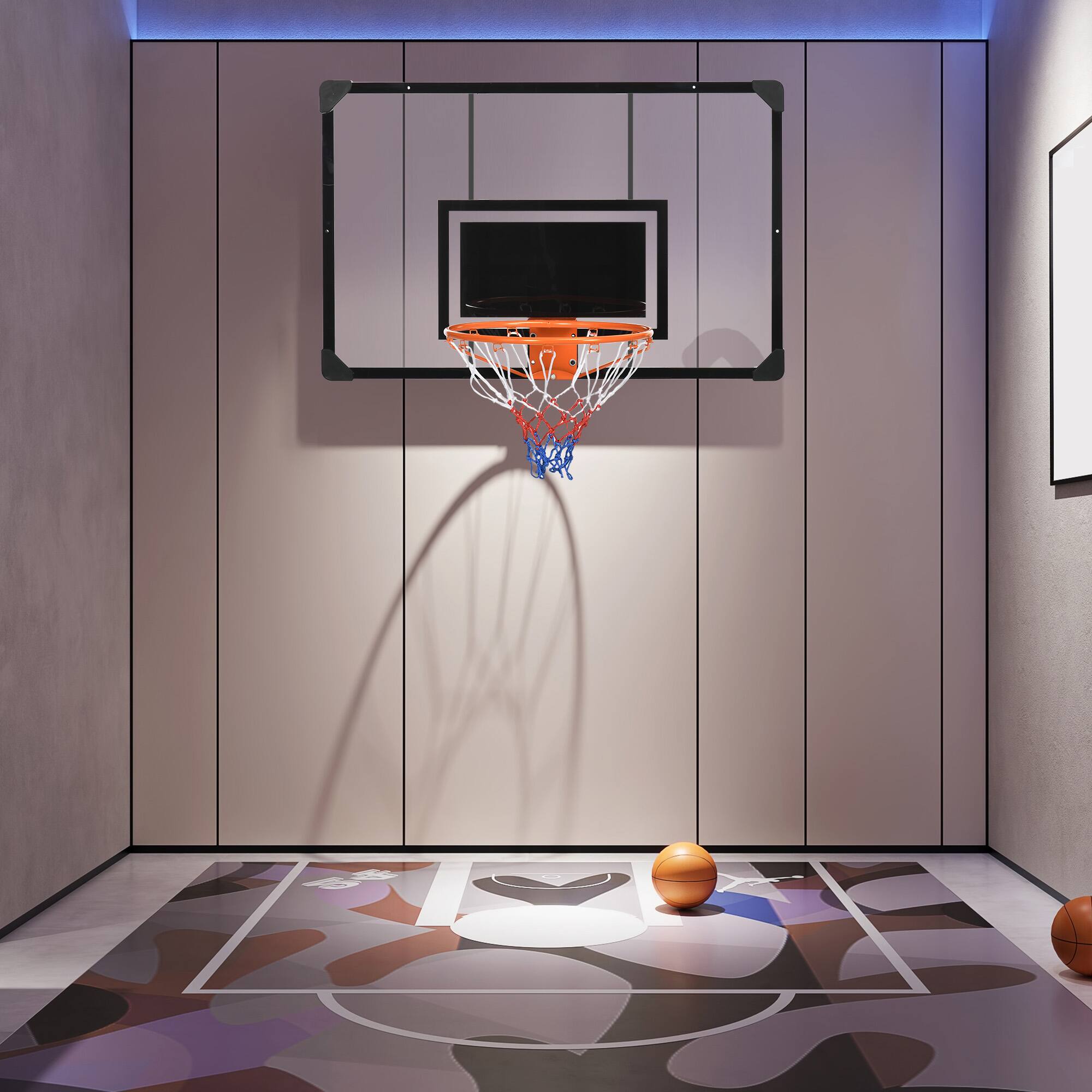 Alt View 4. APRILSOUL - Soozier Wall mounted Basketball Hoop 45脳29 Shatterproof Indoor Outdoor - Colorful.