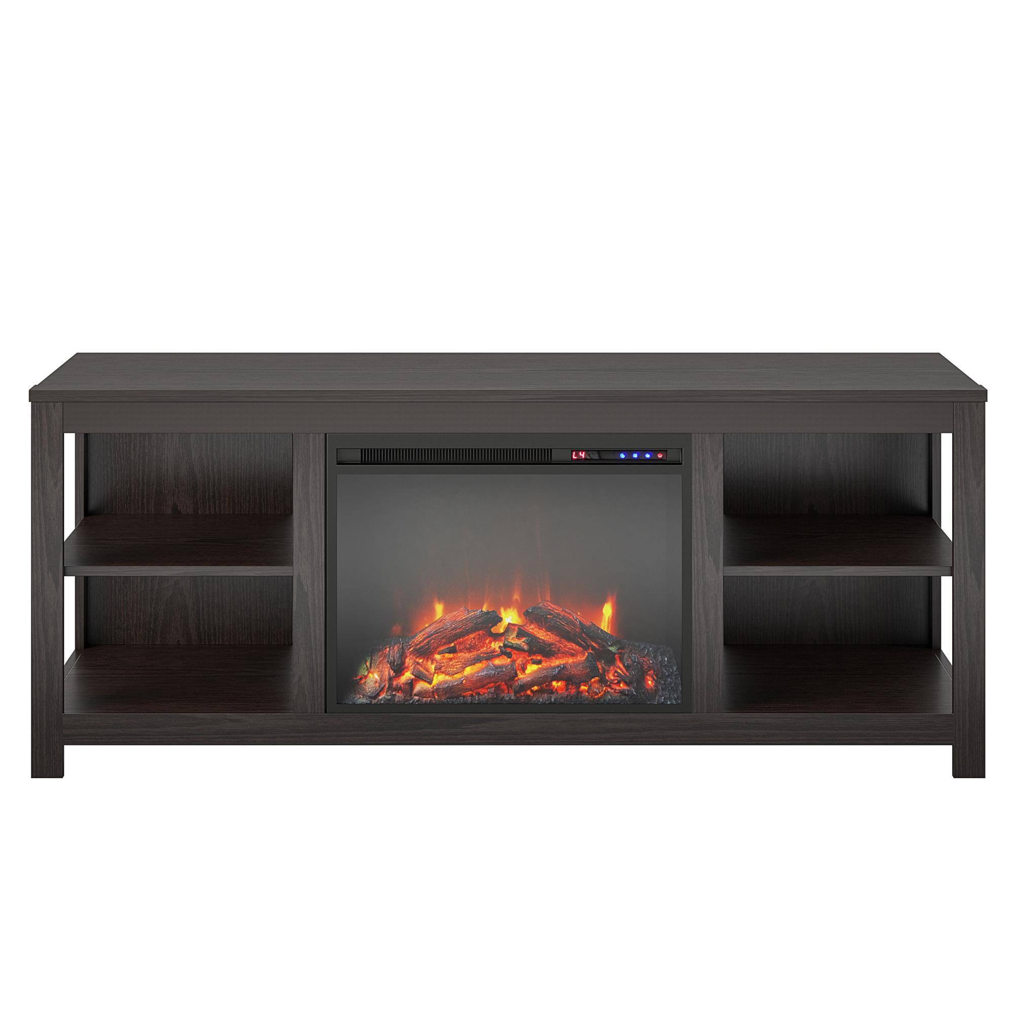 Front. Ameriwood Home - Melville Fireplace Console TV Stand (65") - Espresso.
