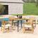 Back. Costway - 4-Person 42.5" Outdoor Dining Table with 1.9" Umbrella Hole, Adjustable Foot Pads - Natural + Black.