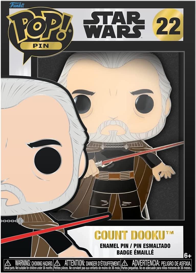 Funko POP! PIN  
STAR WARS 22  
COUNT DOOKU™  
ENAMEL PIN / PIN ESMALTADO  
BADGE ÉMAILLE  

WARNING: CHOKING HAZARD. Small parts. Not suitable for children under 36 months.  
ATTENTION: DANGER D'ÉTOUFFEMENT. Petites pièces. Ne convient pas aux enfants de moins de 36 mois.  
ADVERTENCIA: PELIGRO DE ASFIXIA. Partes pequeñas. No es adecuado para niños menores de 36 meses.  

6+