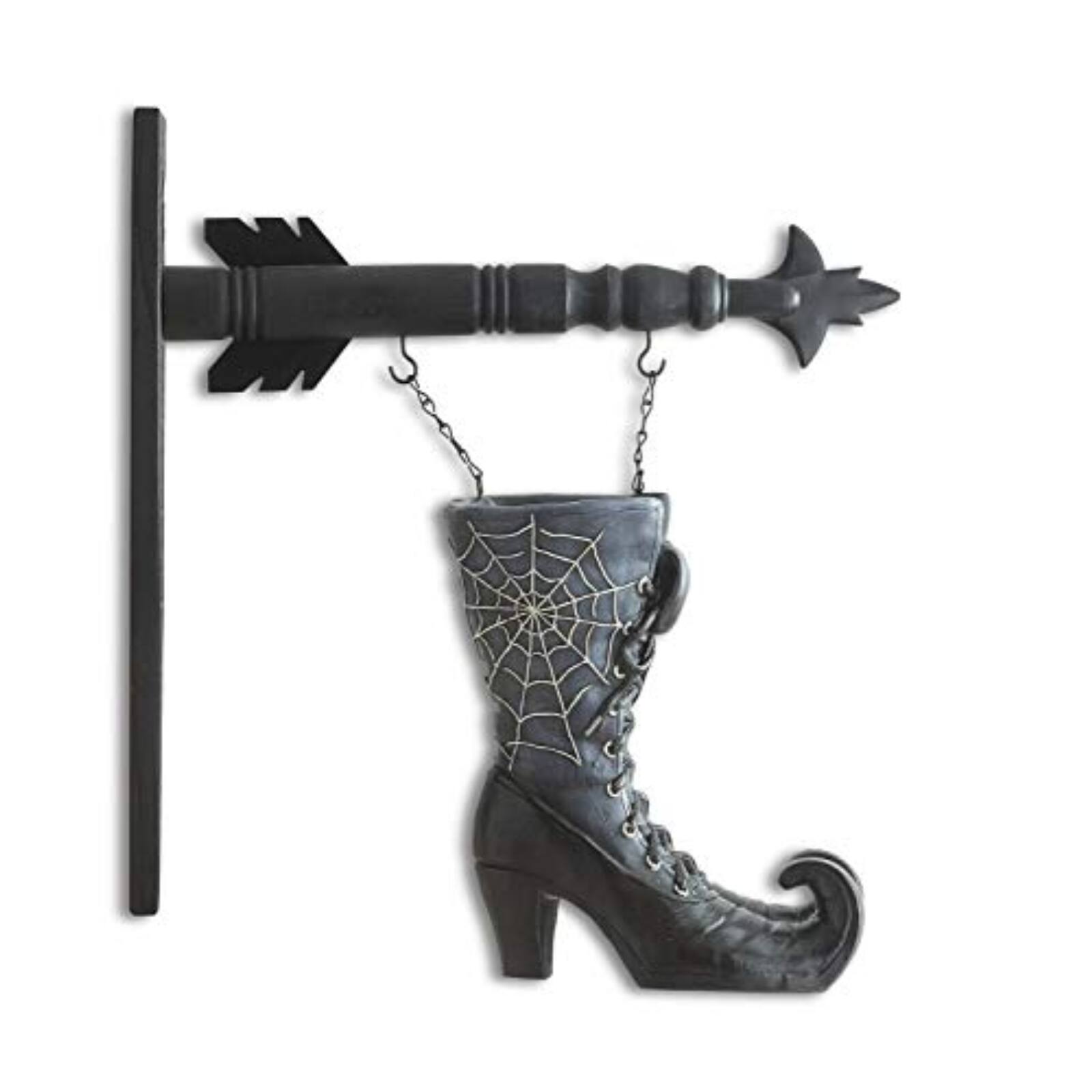 Angle. K&K Interiors - K&K Halloween Witch Boot Arrow Replacement Sign 10.5 Inch - Arrow Sold Separately - Black.