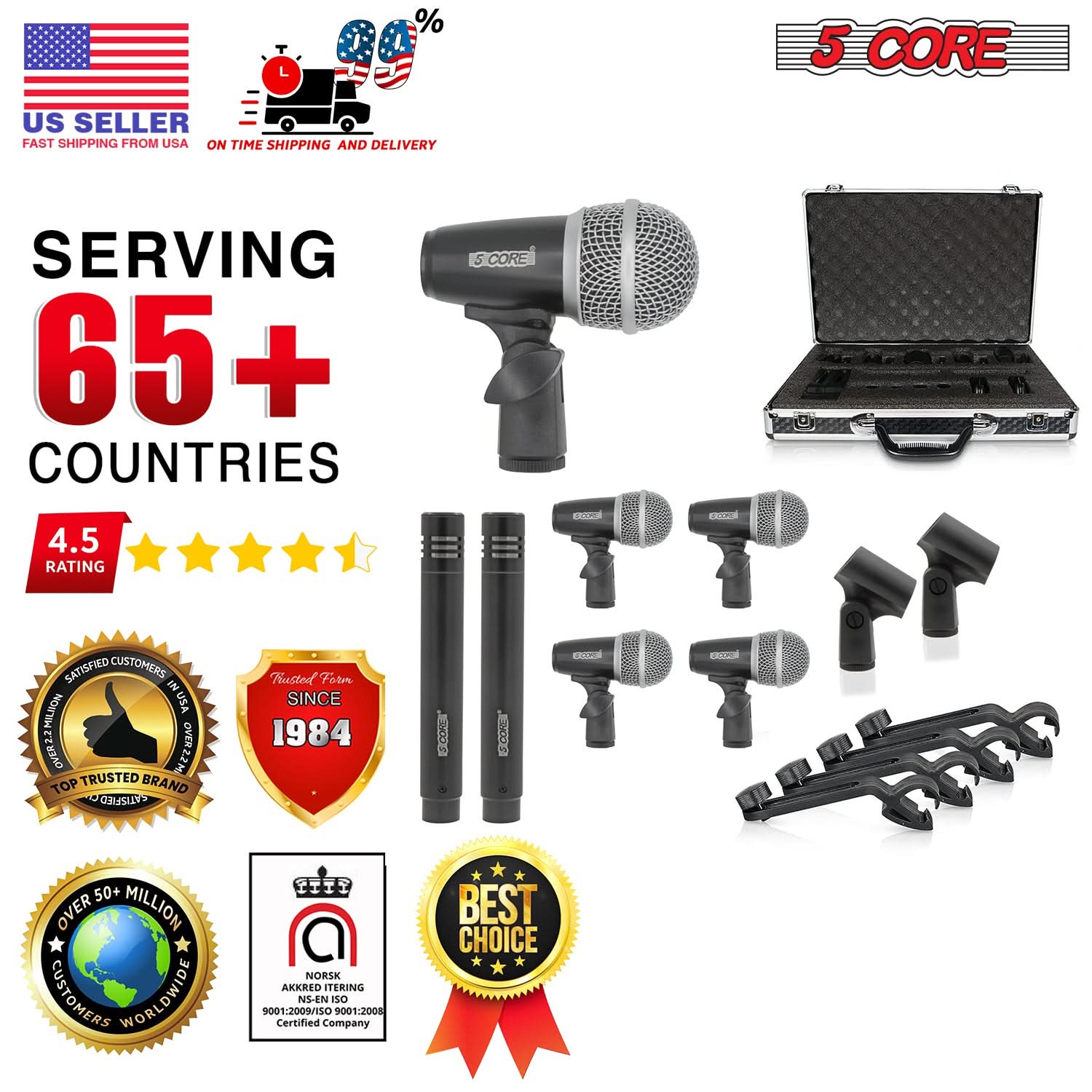 US SELLER  
FAST SHIPPING FROM USA  
ON TIME SHIPPING AND DELIVERY  

SERVING  
65+ COUNTRIES  

5 CORE  

4.5 RATING  

SATISFIED CUSTOMERS  
TOP TRUSTED BRAND  

TRUSTED FORM SINCE 1984  

OVER 50+ MILLION CUSTOMERS WORLDWIDE  

BEST CHOICE  

NORSK AKKREDITERING  
NS-EN ISO 9001-2009/15001.2008  
Certified Company