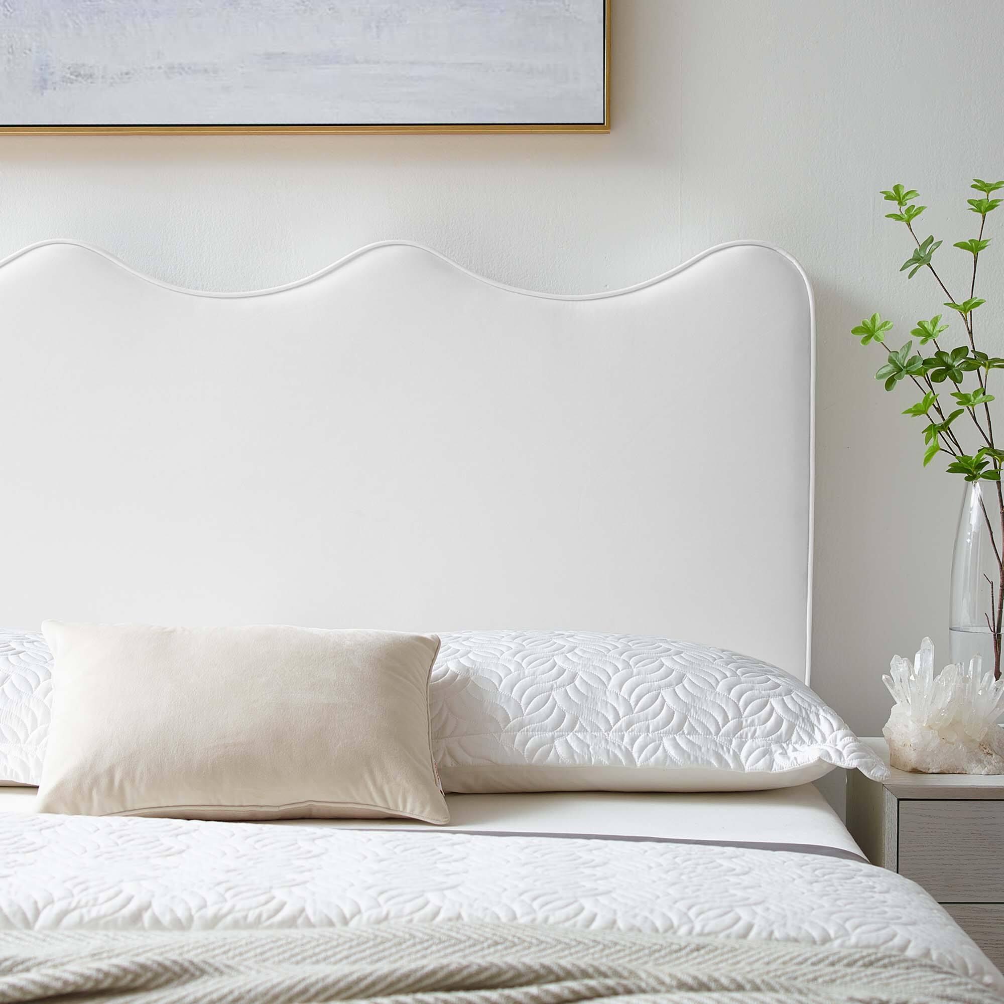 Alt View 5. Modway - Athena Performance Velvet Full/Queen Headboard by Modway - White.
