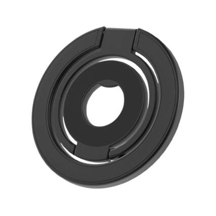 Front. Stock Preferred - Double Magnetic Phone Ring Holder with Kickstand Black - Black.