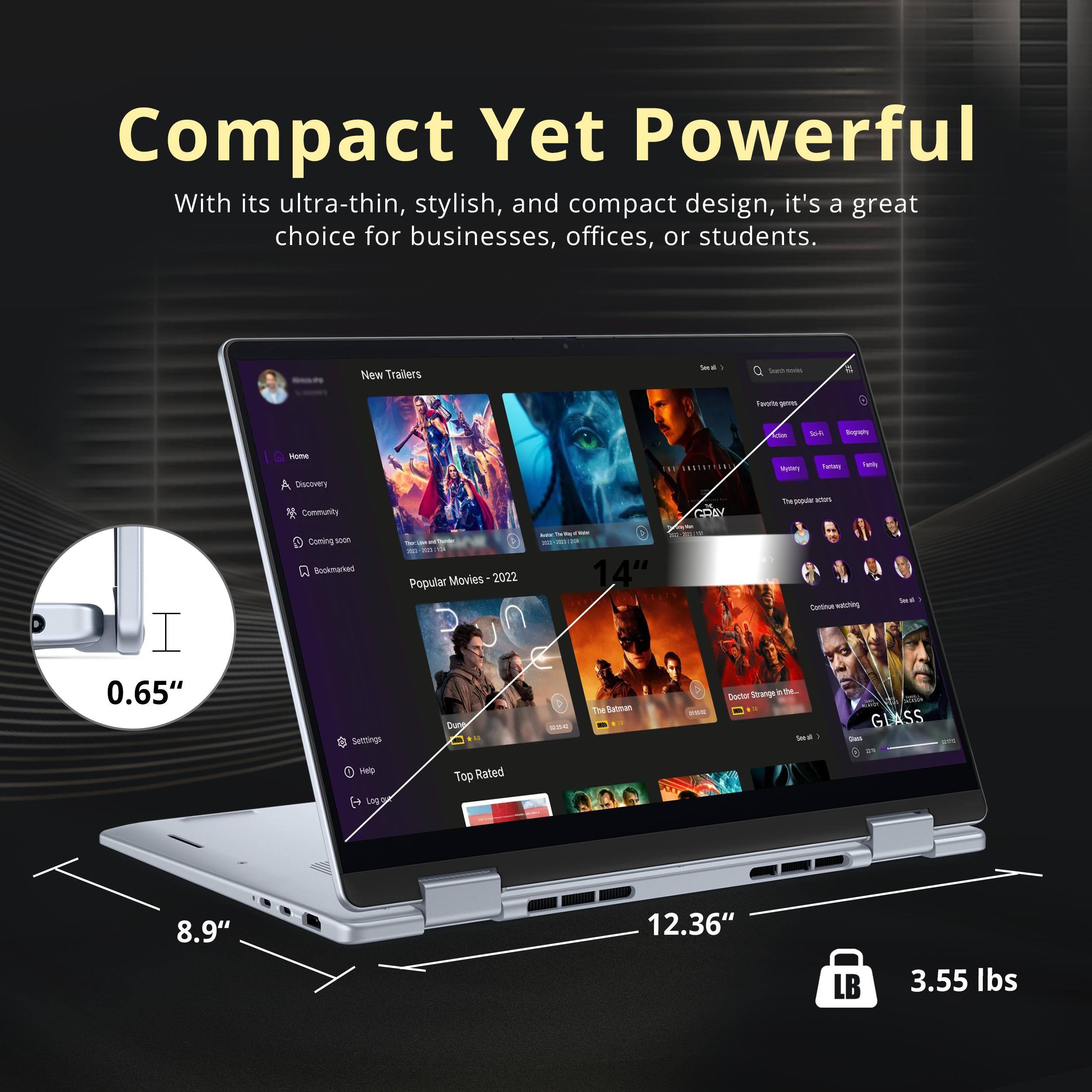 Compact Yet Powerful  
With its ultra-thin, stylish, and compact design, it's a great choice for businesses, offices, or students.  

New Trailers - Sea Tar 1 - M - - A Discovery Community STS CDB Am Tama To -e anen Ta I 0.65"  
Coming KOR Bockmated Settings - 1 + Popular Movies 2022 DU 14" T Nathan - Sa Certour - Serenge at Drustoe GLASS Imd 1 - H L Top Rated 8.9" 12.36" LB 3.55 lbs