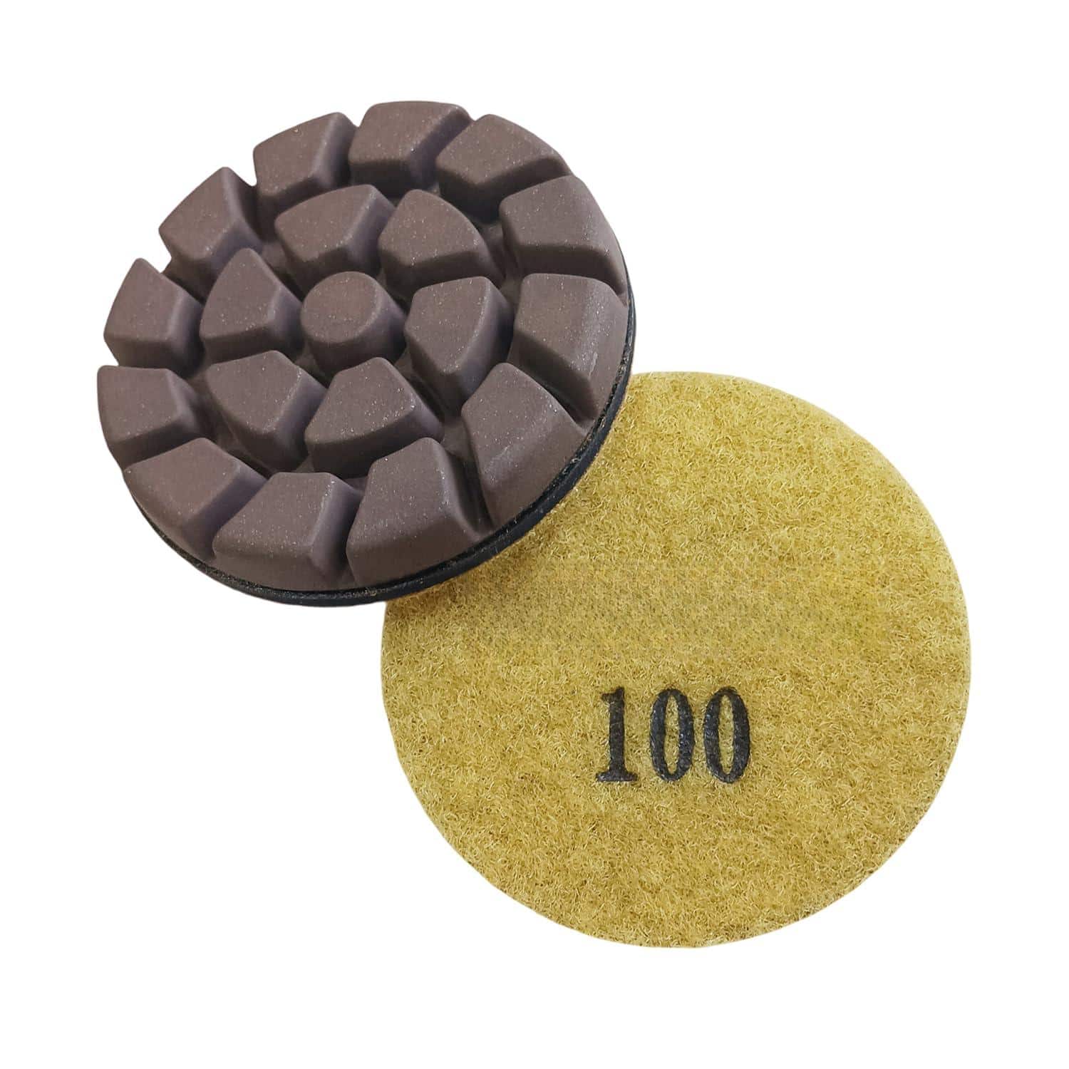 JETRANSPORT - Concrete Floor Polishing Pucks Copper Bond Grinding Disc Fit Ride-on Walk-behind 3 Inch Hook And Loop Long Usi - 100# 3.0