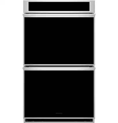 Front. Monogram - Minimalist 30" Smart Built-In Double Electric Convection Wall Oven with No PreHeat Air Fry and Digital Recipe Box - Stainless Steel.