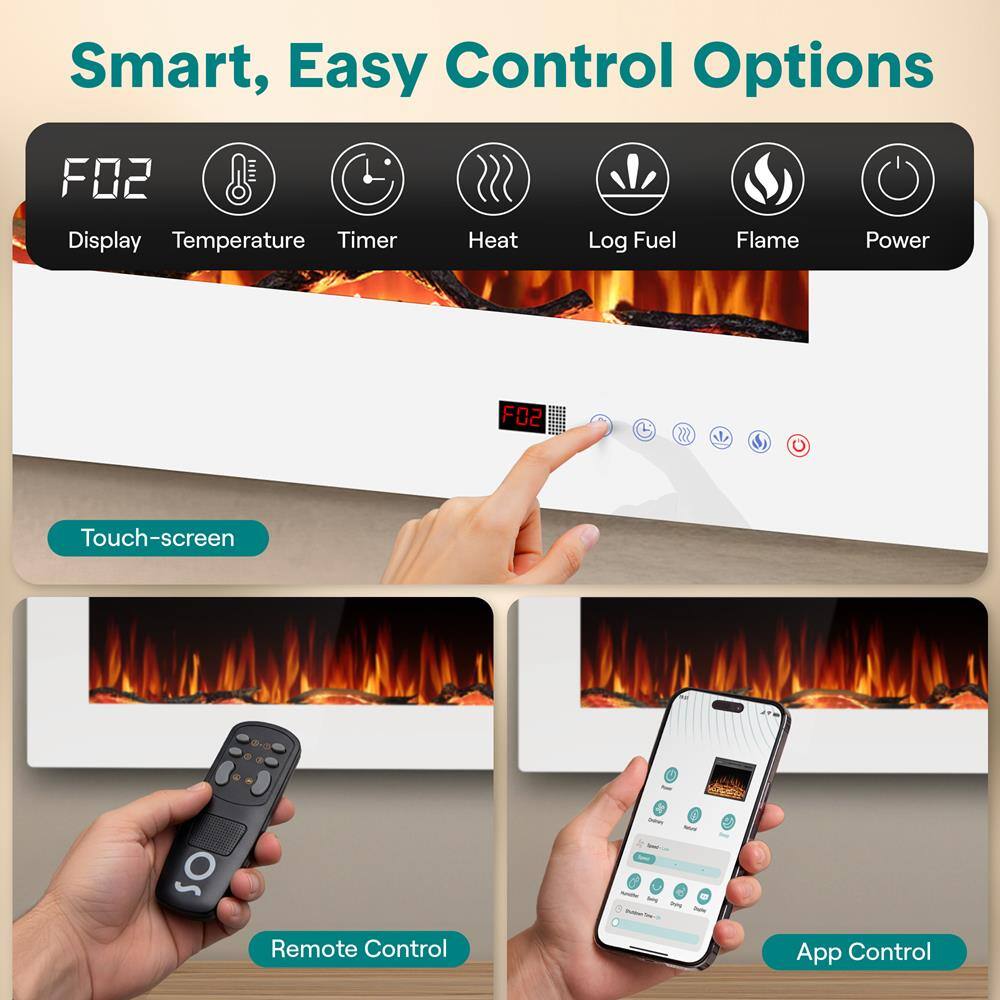 Smart, Easy Control Options

- F02
- Display
- Temperature
- Timer
- Heat
- Log Fuel
- Flame
- Power

- Touch-screen
- Remote Control
- App Control