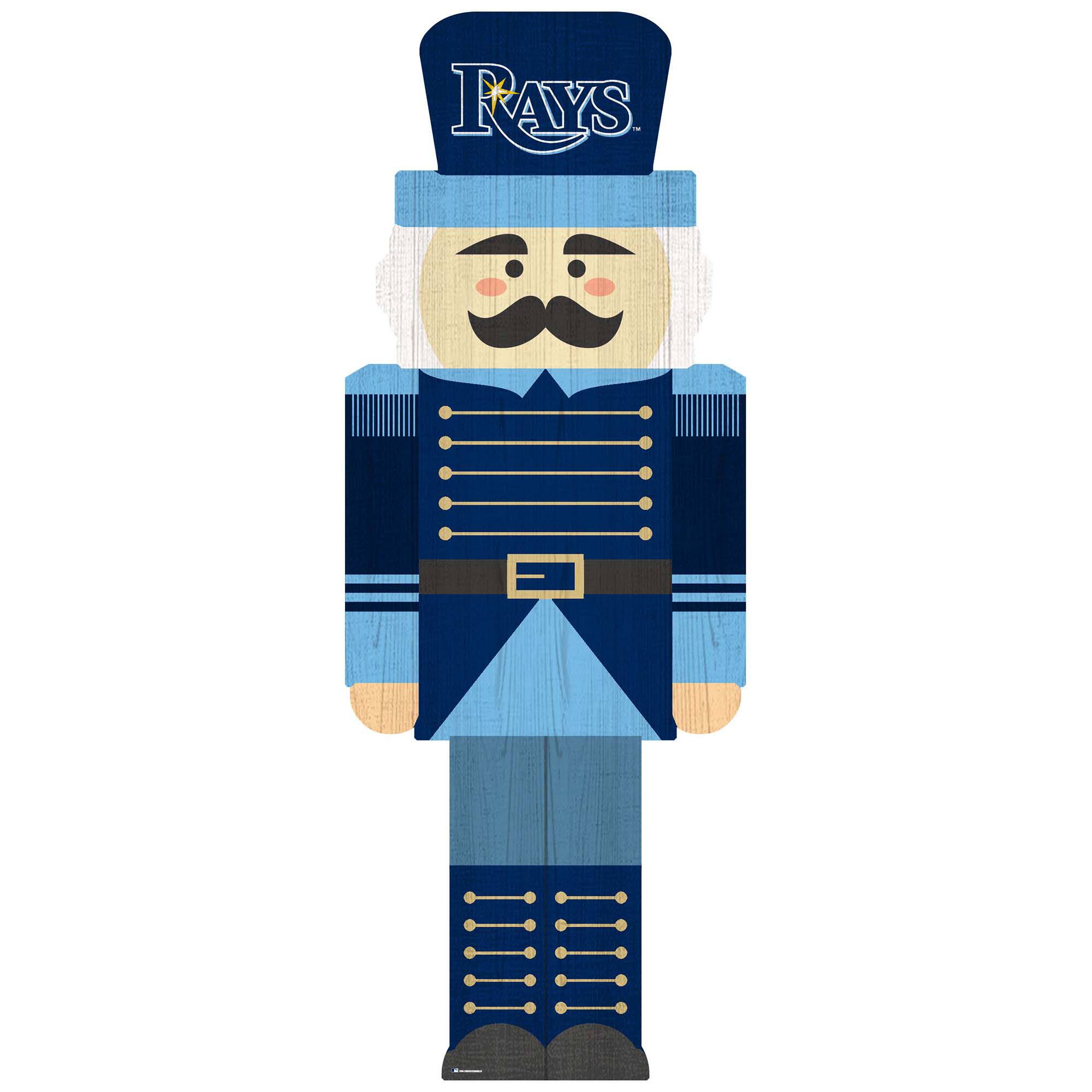 Front. Fan Creations - Tampa Bay Rays 31'' Nutcracker Leaner - Multicolor.