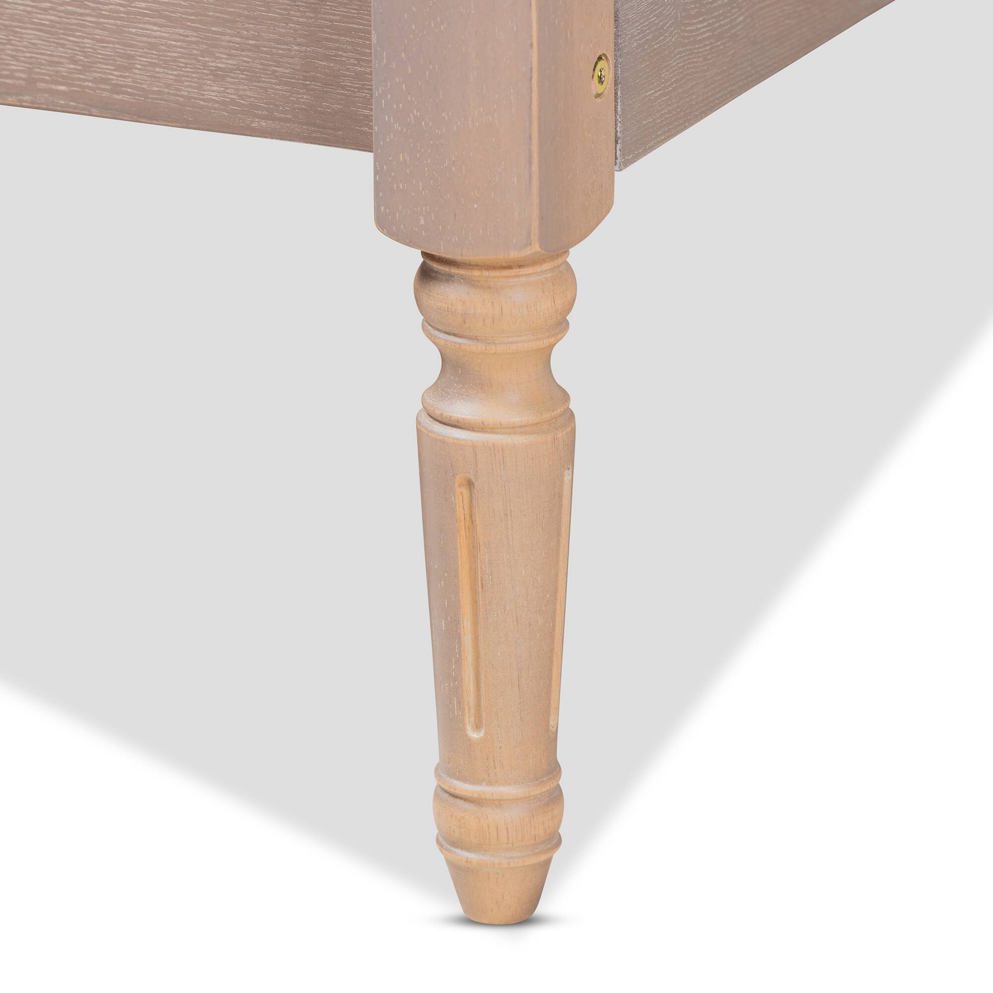 Back. Baxton Studio - Colette French Bohemian Antique Oak Finished Wood Full Size Platform Bed Frame - Antique Oak.