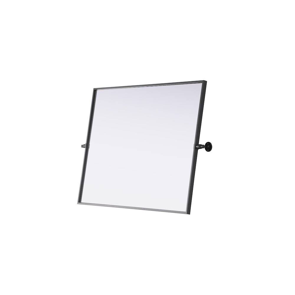 Back. Elegant Kitchen and Bath - Amoura 27X36 Pivot Mirror In Black - Black.