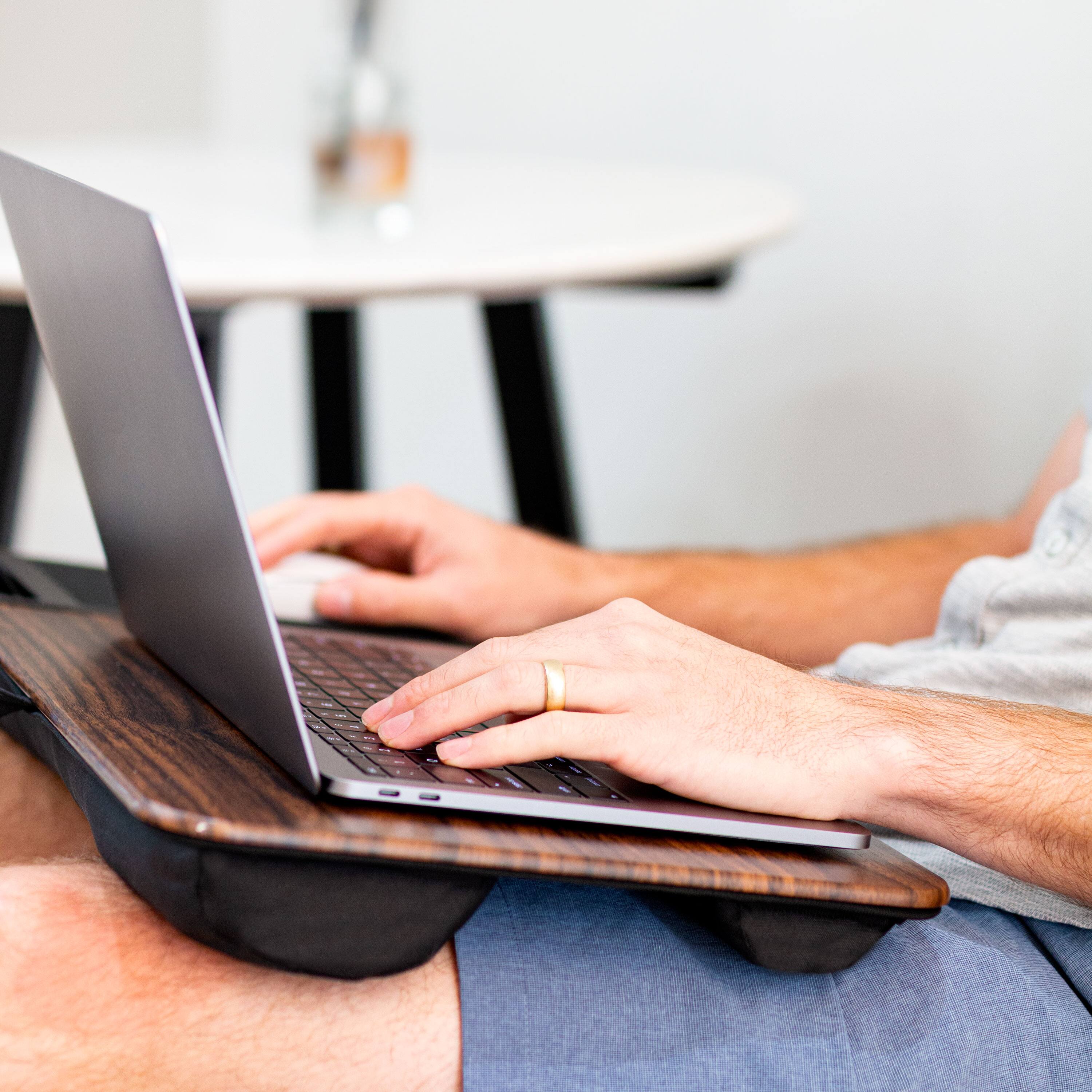 Alt View 2. LapGear - Home Office Lap Desk (Fits up to 15.6" Laptop) - Espresso Woodgrain.