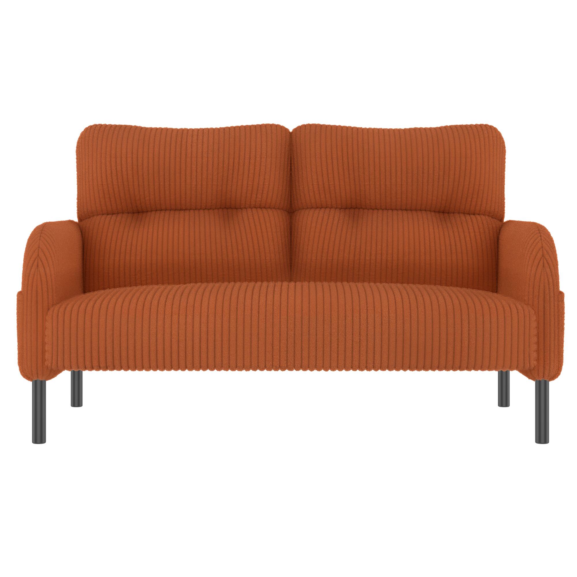 Alt View 5. GOODSILO - Elegant Corduroy Double Sofa with High Rebound Springs and Side Pockets for Living Rooms and Bedrooms - Orange.