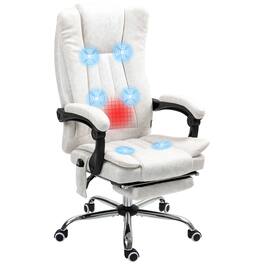 Vinsetto - 6 Point Vibration Massage Office Chair, High Back Computer Chair with Heat, Adjustable Height - White