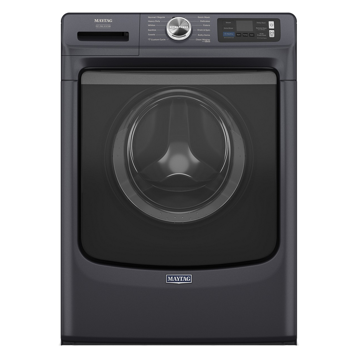 Maytag - 5.0 Cu. Ft. High-Efficiency Smart Front Load Washer with Steam and Pet Pro System - Midnight Steel - Front_Zoom