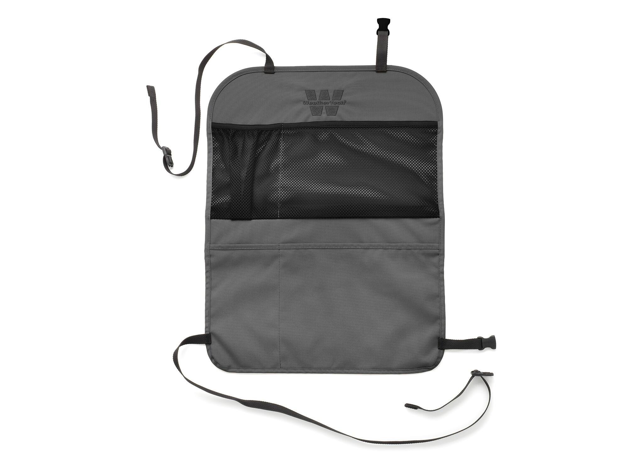 Front. WeatherTech - Seat Back Protector | Universal Kick Mat and Organizer for The Back of Your Seat – Grey - Grey.