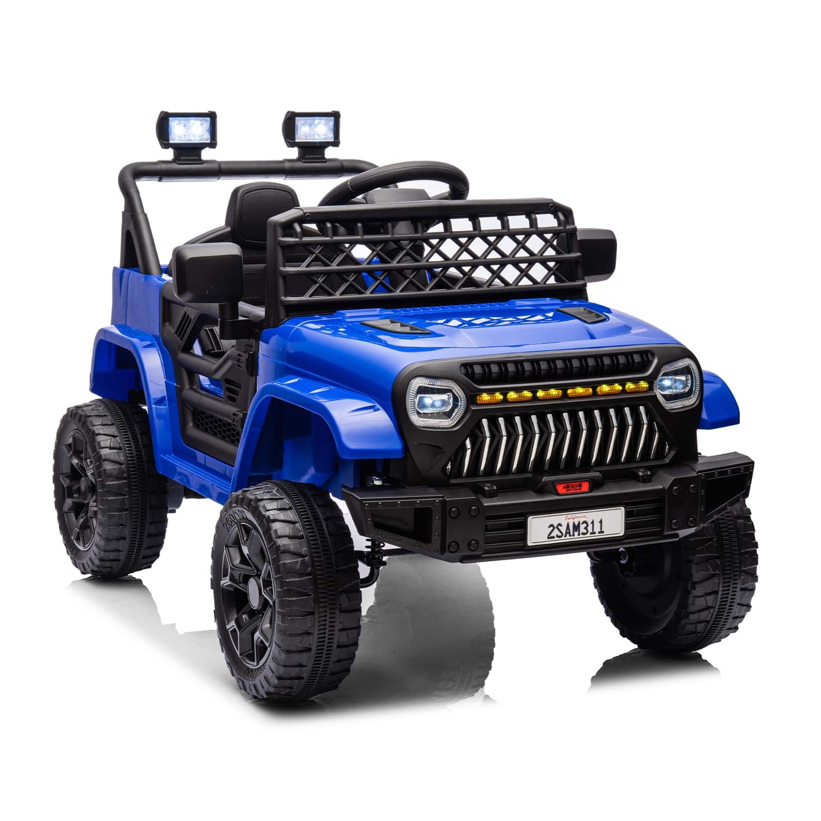 Qeetex - 18V Kids Ride On Truck Battery Powered Ride On Car Toy - Dark Blue