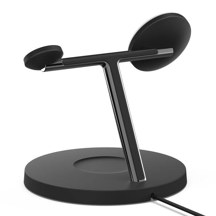 Alt View 3. Belkin - BoostCharge Pro 3-in-1 Wireless Charger with MagSafe Charging, 15W - Black.
