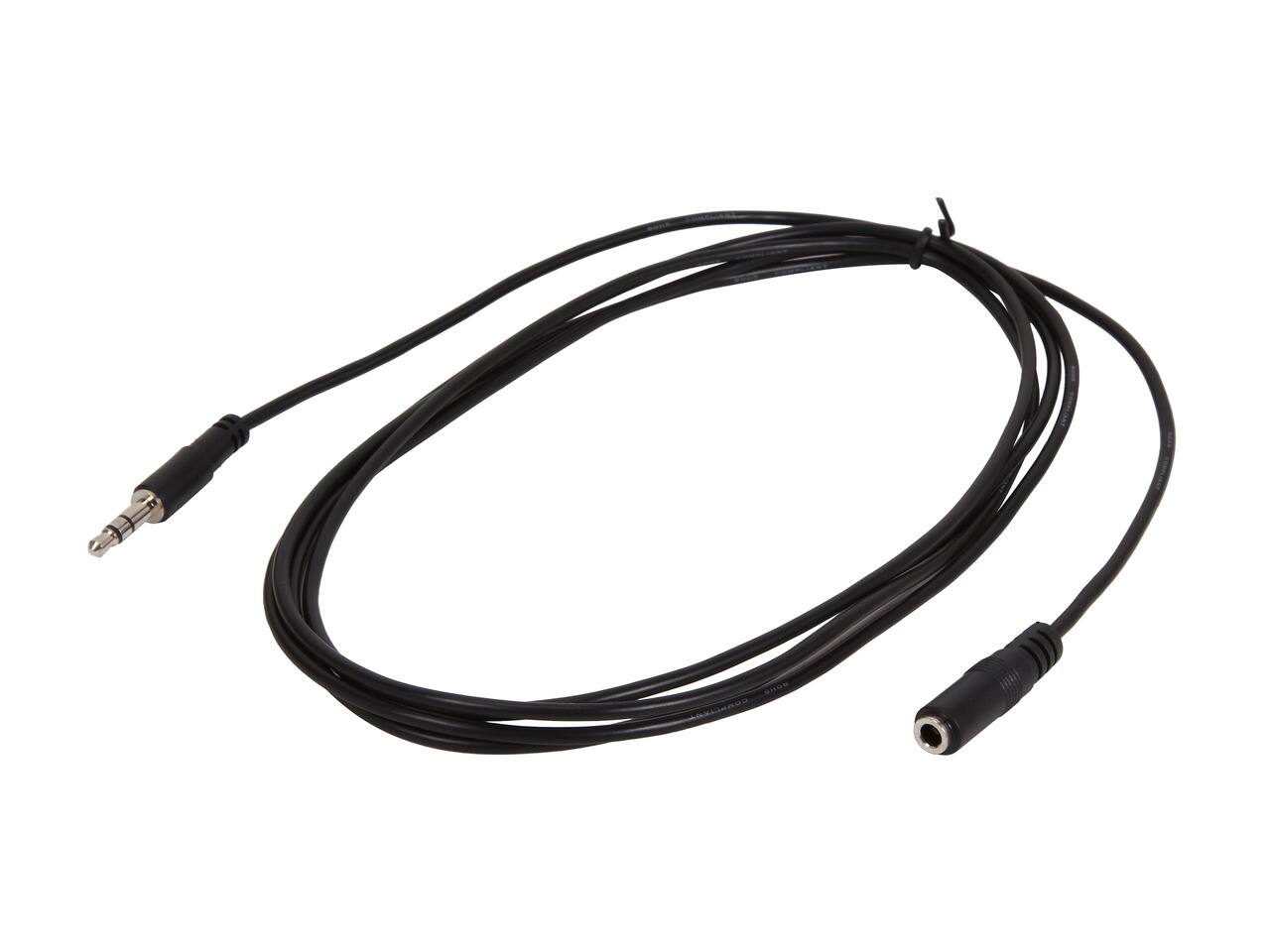 Alt View 1. Startech - StarTech.com MU2MMFS 6.6 ft. 3.5 mm Mini-Jack (3 Position) to 3.5 mm Mini-Jack (3 Position) Cable Black Male to Female.