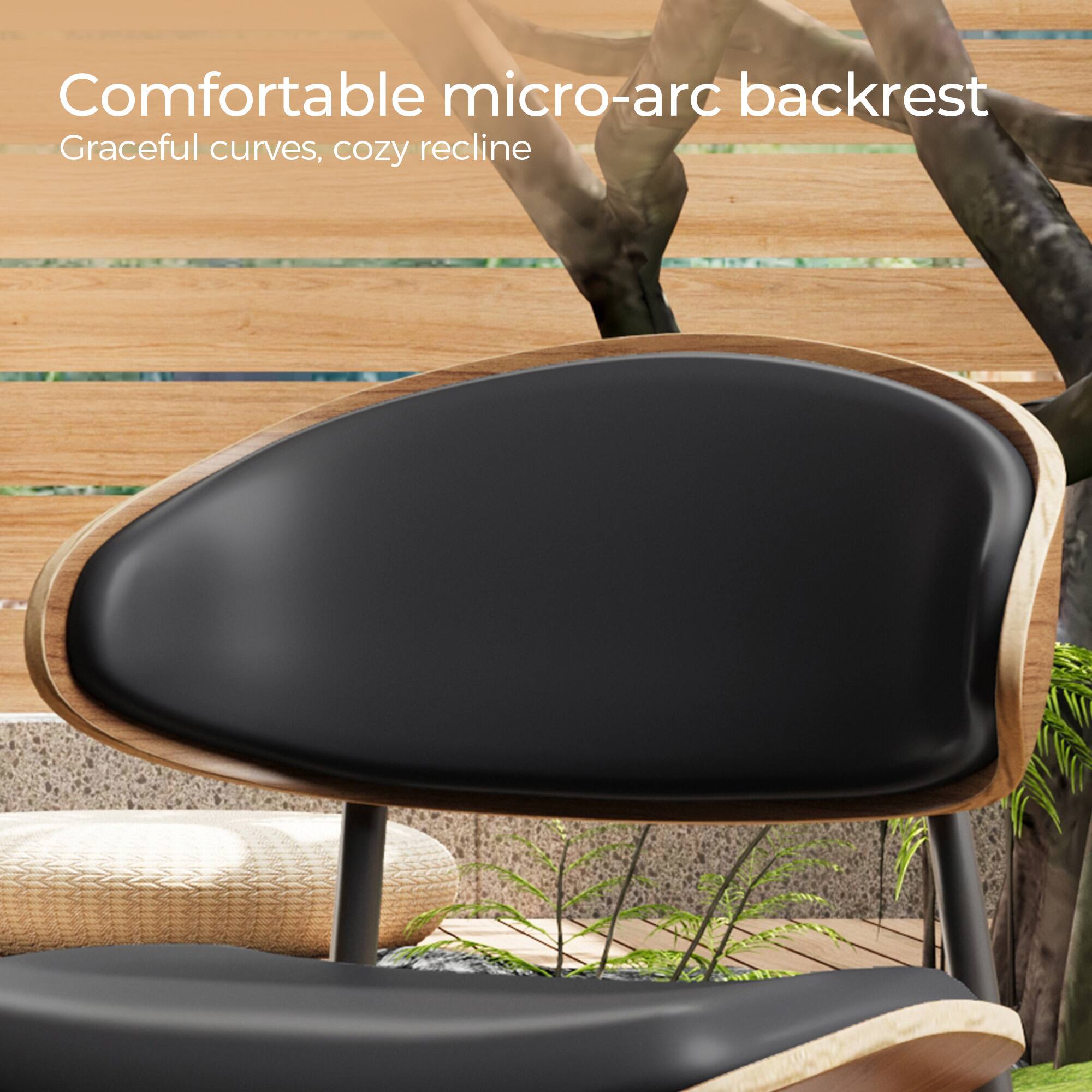 Comfortable micro-arc backrest  
Graceful curves, cozy recline