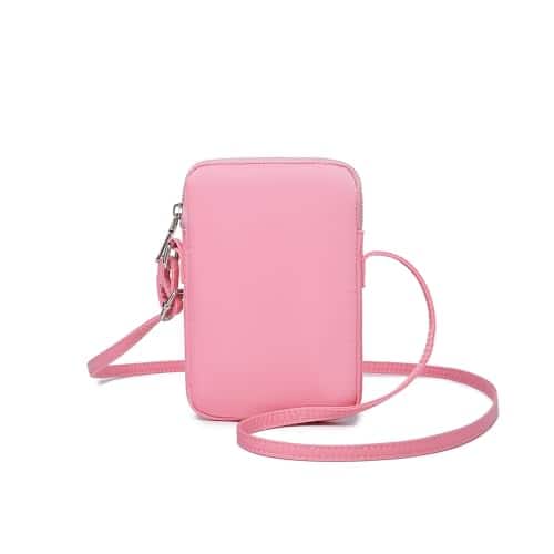 Vulpecula Spade - Small Crossbody Purse Zipper Cell Phone Bag Mini Shoulder Purse Wallet Smart Phone Wallet with Credit Card Solts - Nylon-pink