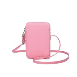 Vulpecula Spade - Small Crossbody Purse Zipper Cell Phone Bag Mini Shoulder Purse Wallet Smart Phone Wallet with Credit Card Solts - Nylon-pink