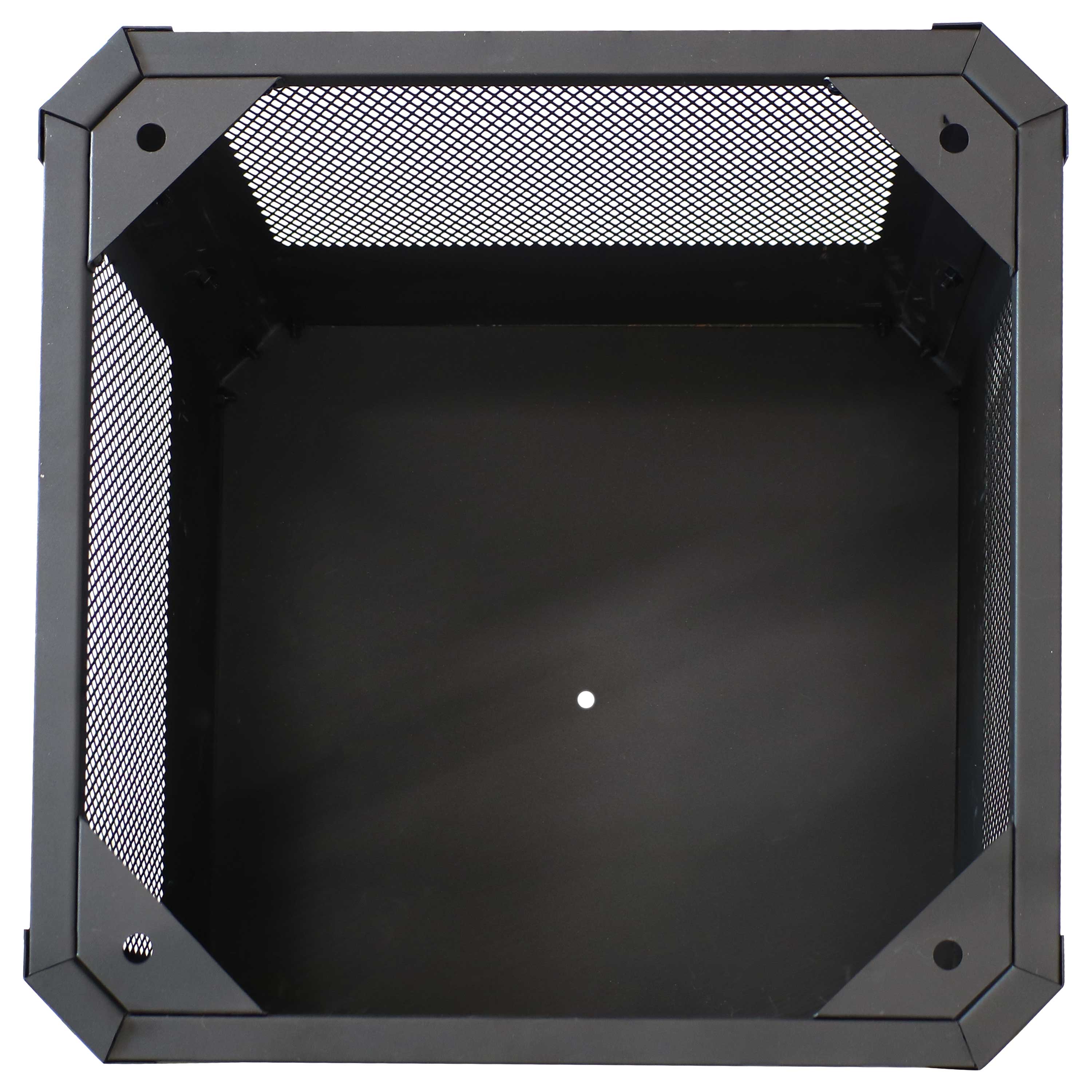 Alt View 5. Sunnydaze - 16 in Grelha Square Steel Fire Pit with Grilling Grate - Black.