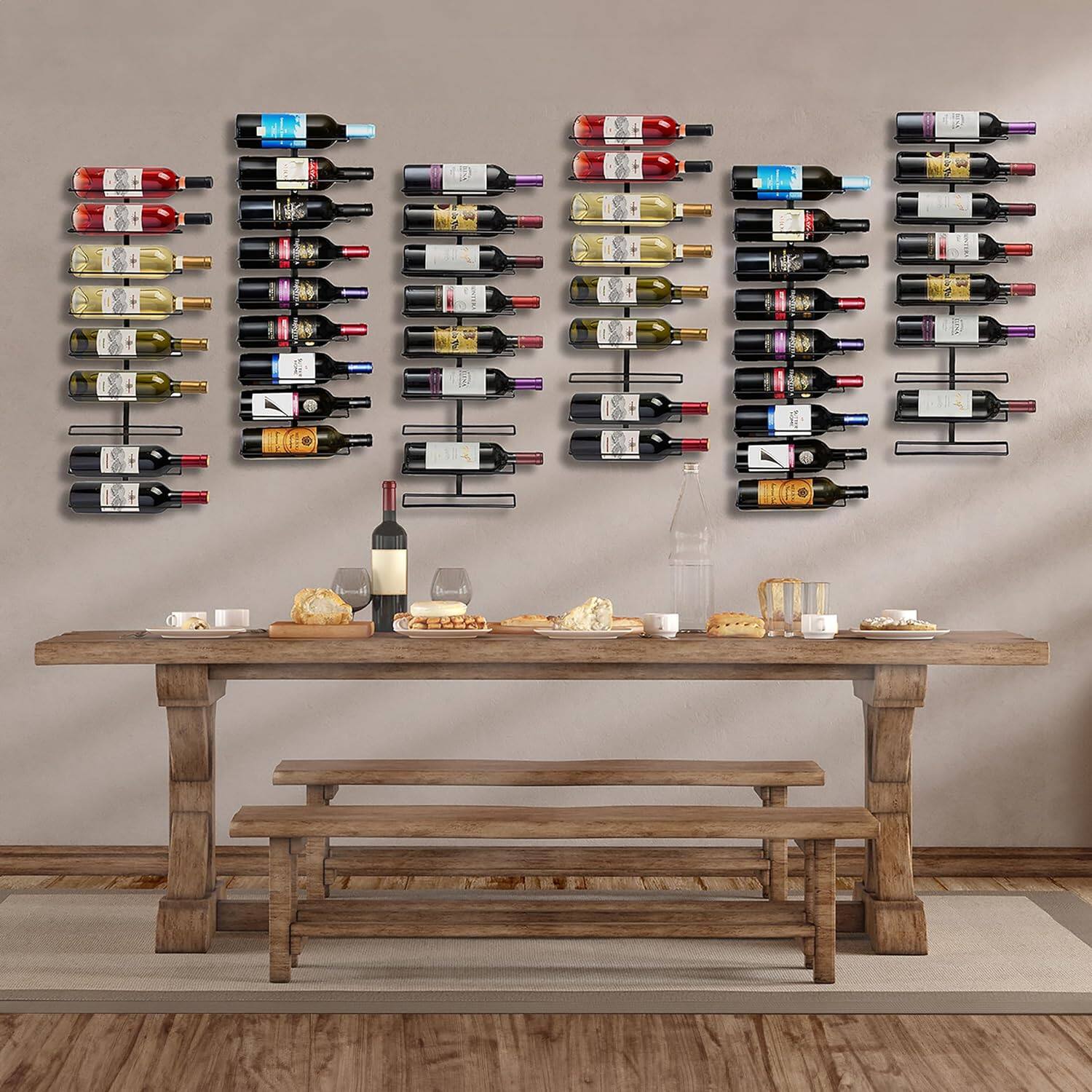 Alt View 2. Sorbus - Sorbus Horizontal Wall Mounted Wine Rack for Home and More - Black.