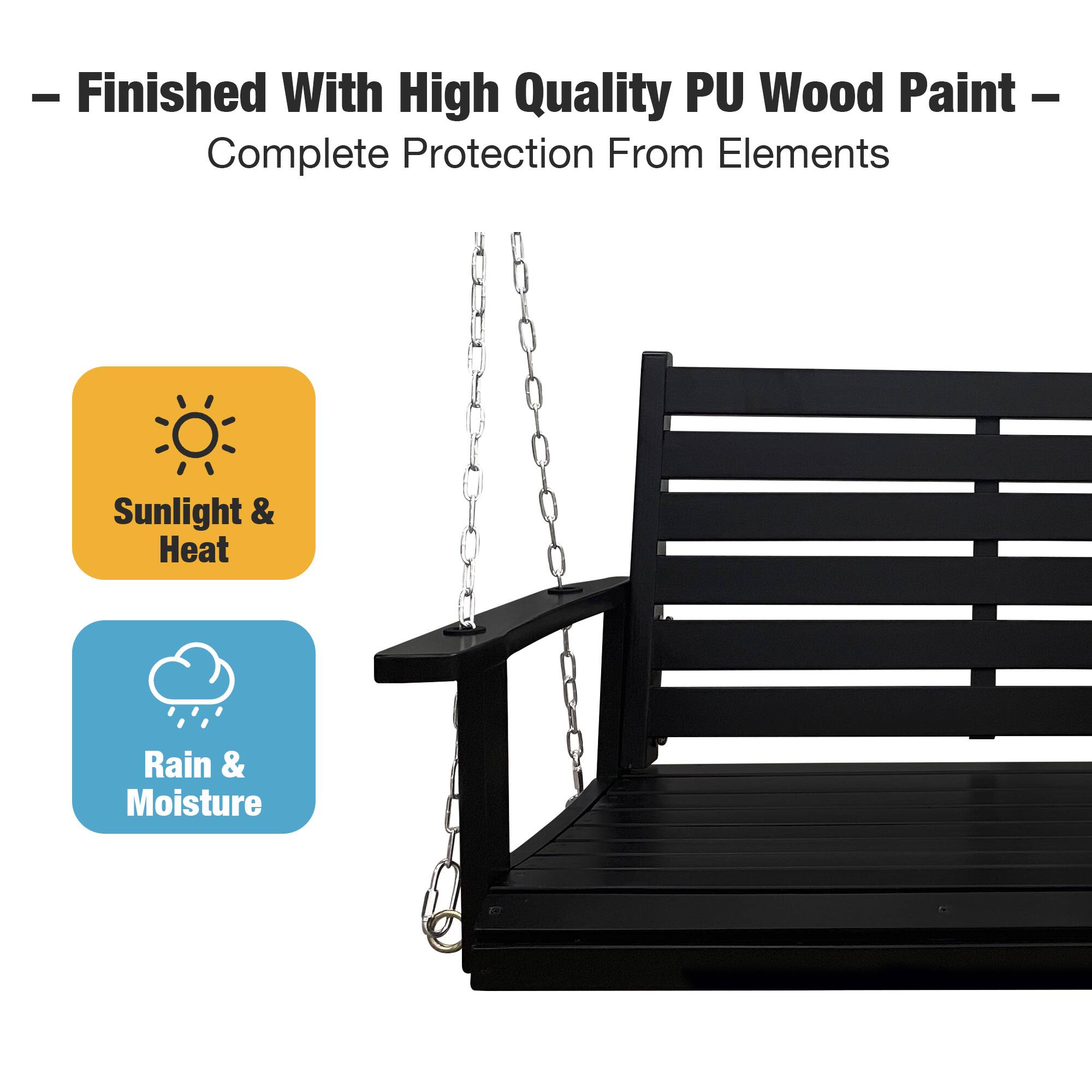 - Finished With High Quality PU Wood Paint
- Complete Protection From Elements: Sunlight & Heat, Rain & Moisture