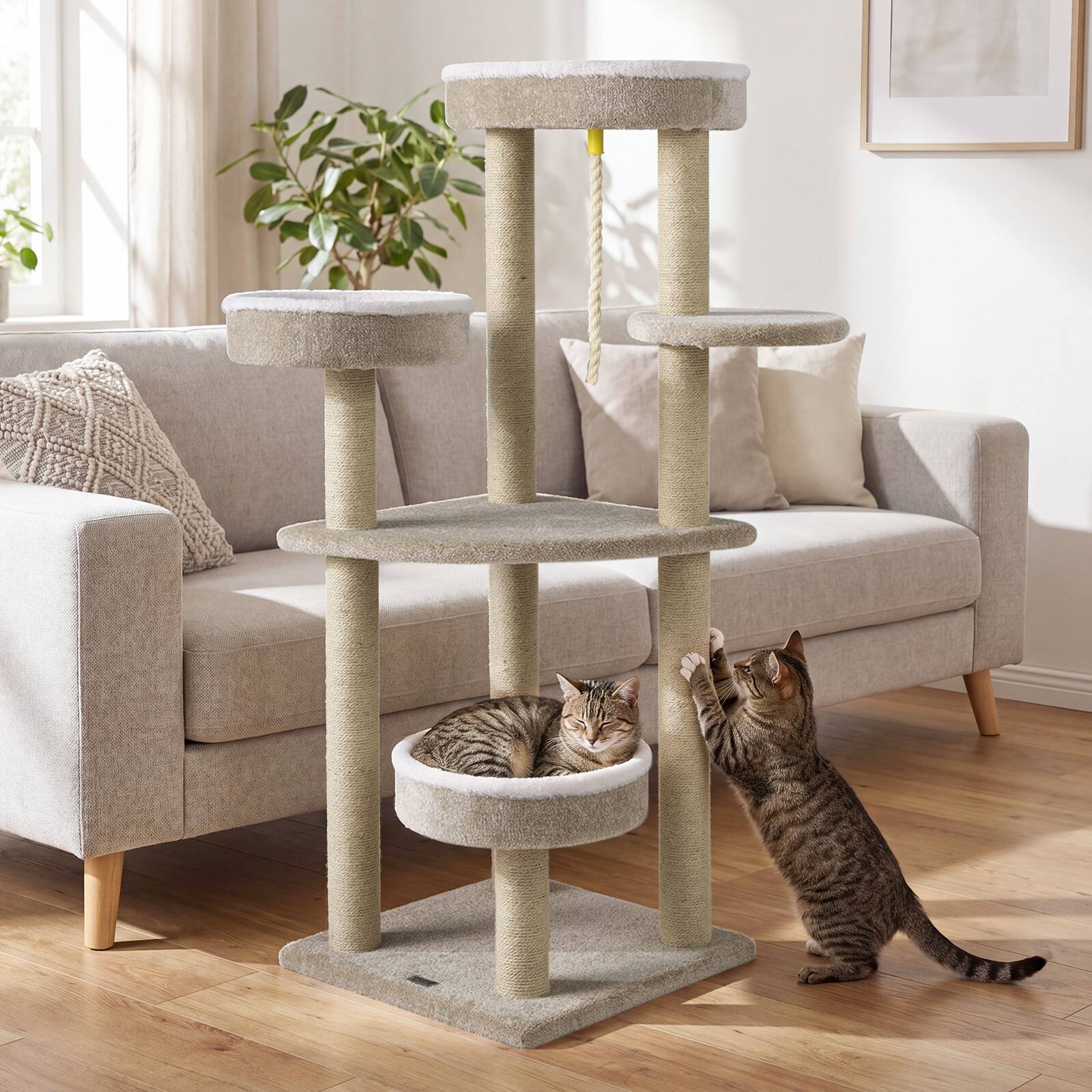 Alt View 3. Gymax - Gymax Carpeted Cat Tree 51'' Cat Tower w/ Comfy Plush Perches Scratching Posts.