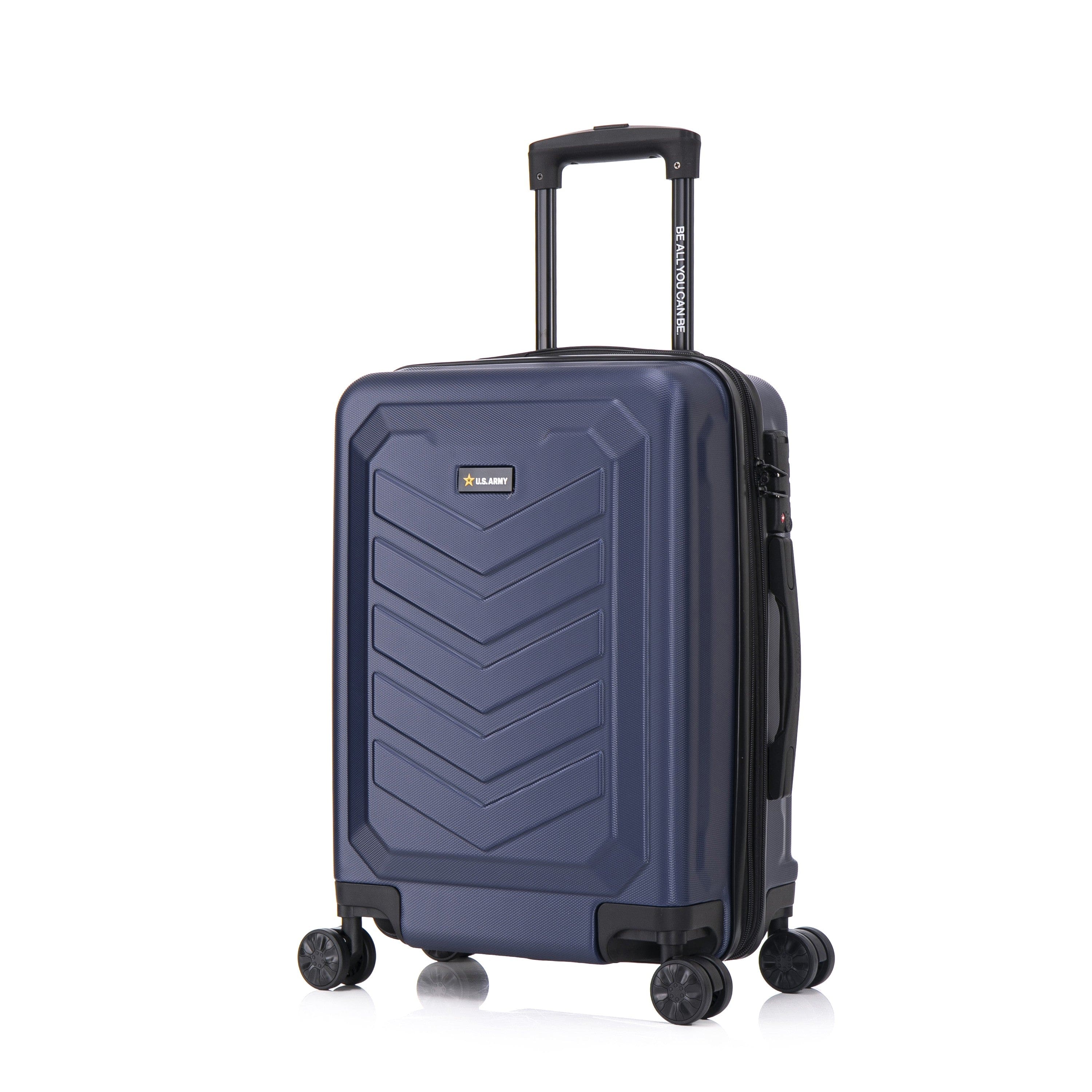 US Army - FOX PRO 20'' Expandable Carry-On Suitcase with TSA Lock - NAVY BLUE