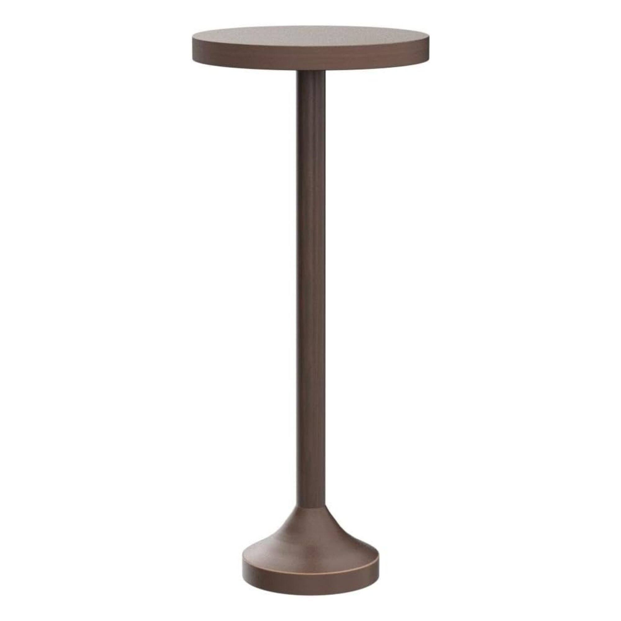 Alt View 4. COZAYH - COZAYH Small Pedestal Round End Table, Living Room Furniture, Light Espresso - Brown.