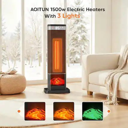 AOITUN 1500w Electric Heaters With 3 Lights
85°F
