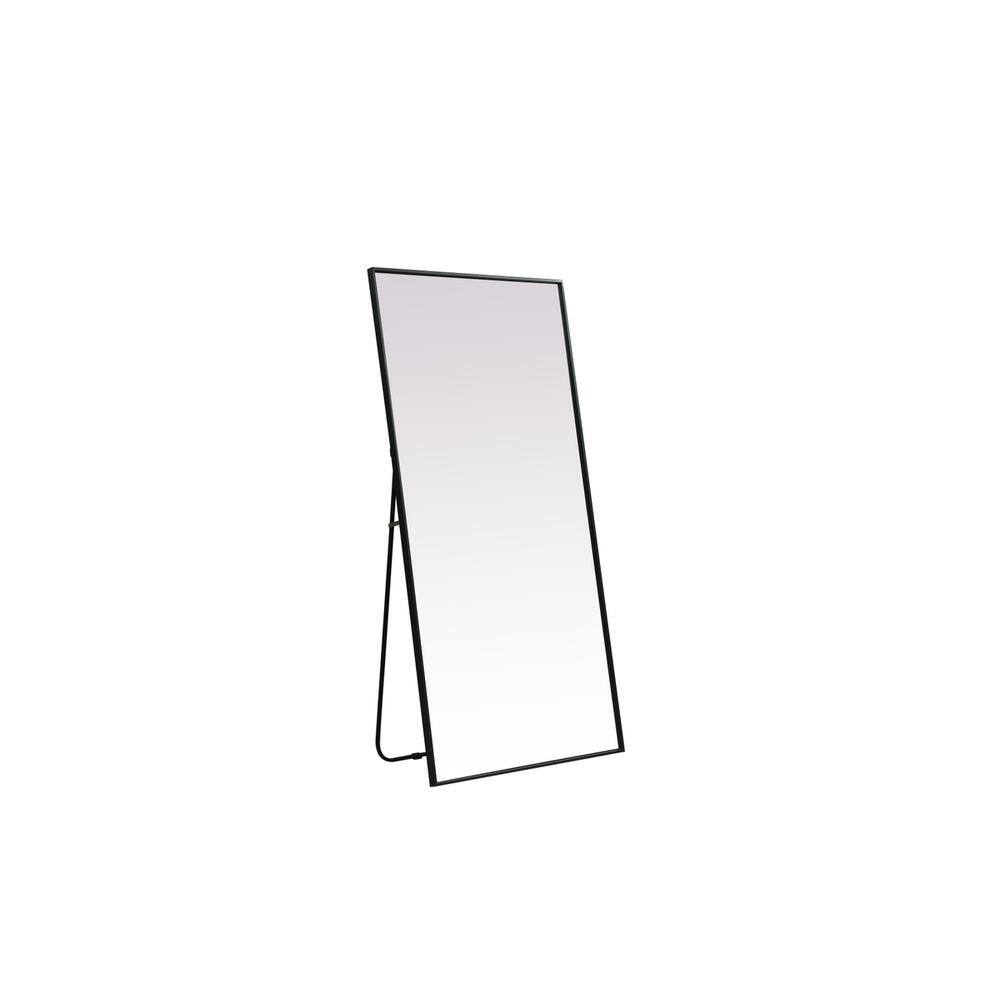 Alt View 2. Elegant Decor - Metal Frame Rectangle Full Length Mirror 30x60 Inch in Black - Black.