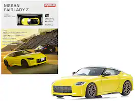 Kyosho - Nissan Fairlady Z RHD (Right Hand Drive) Ikazuchi Top with Mini Book No.13 1/64 Diecast Model Car - Yellow with Black