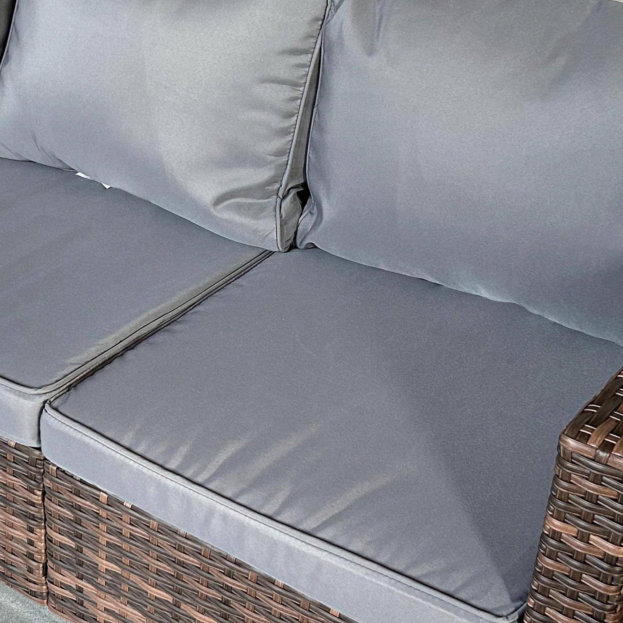 Back. Resenkos - Resenkos 7 seats rattan patio furniture set, Outdoor Sectional Furniture, PE Rattan, Mixed-brown - Mixed-brown.