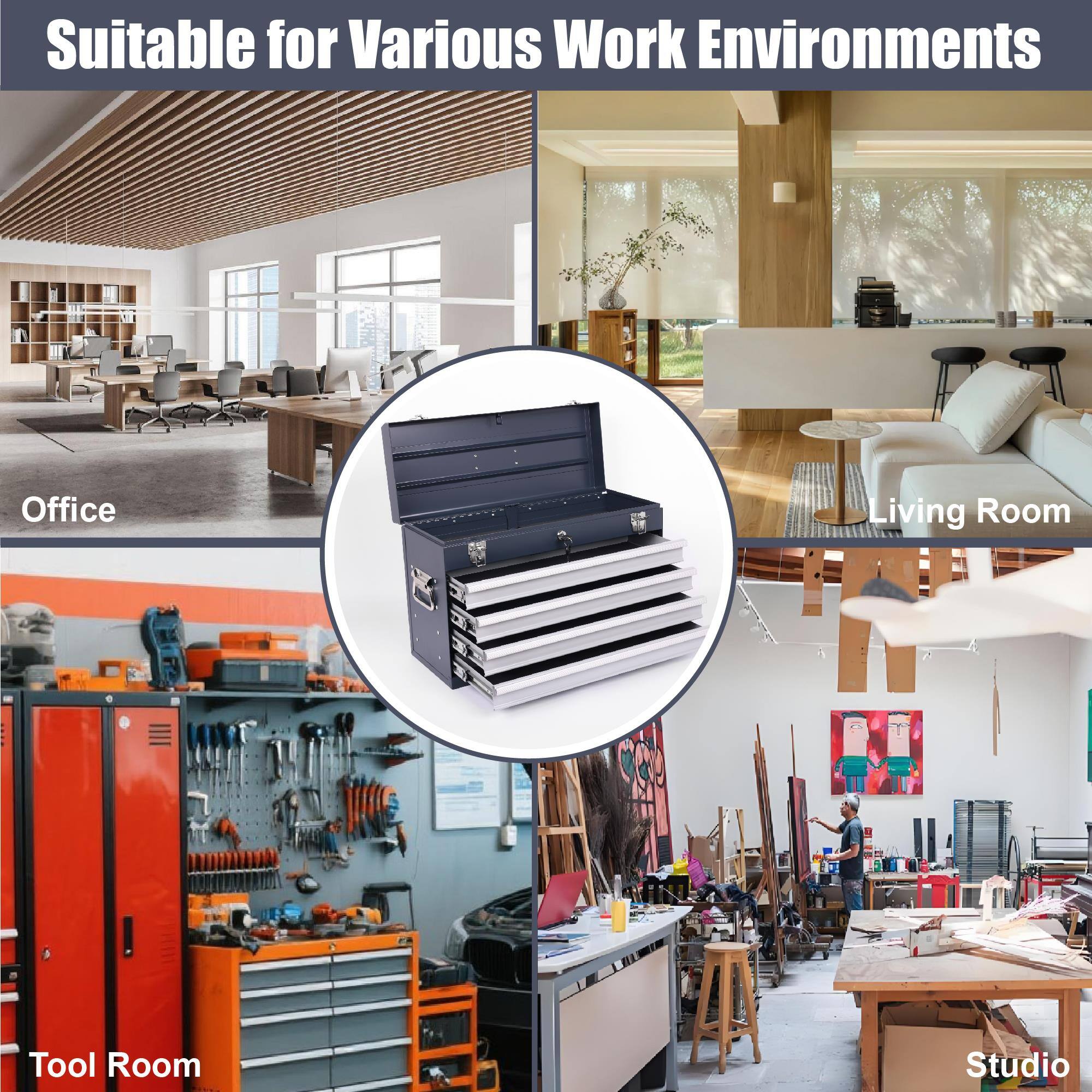 Suitable for Various Work Environments

- Office
- Living Room
- Tool Room
- Studio