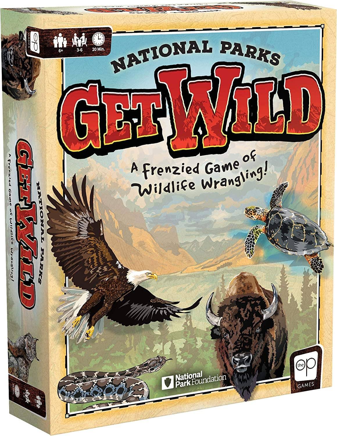 NATIONAL PARKS GET WILD  
A frenzied Game of Wildlife Wrangling!  

GALES 6+ 3-6 20 Min.  

National Park Foundation  
the GAMES