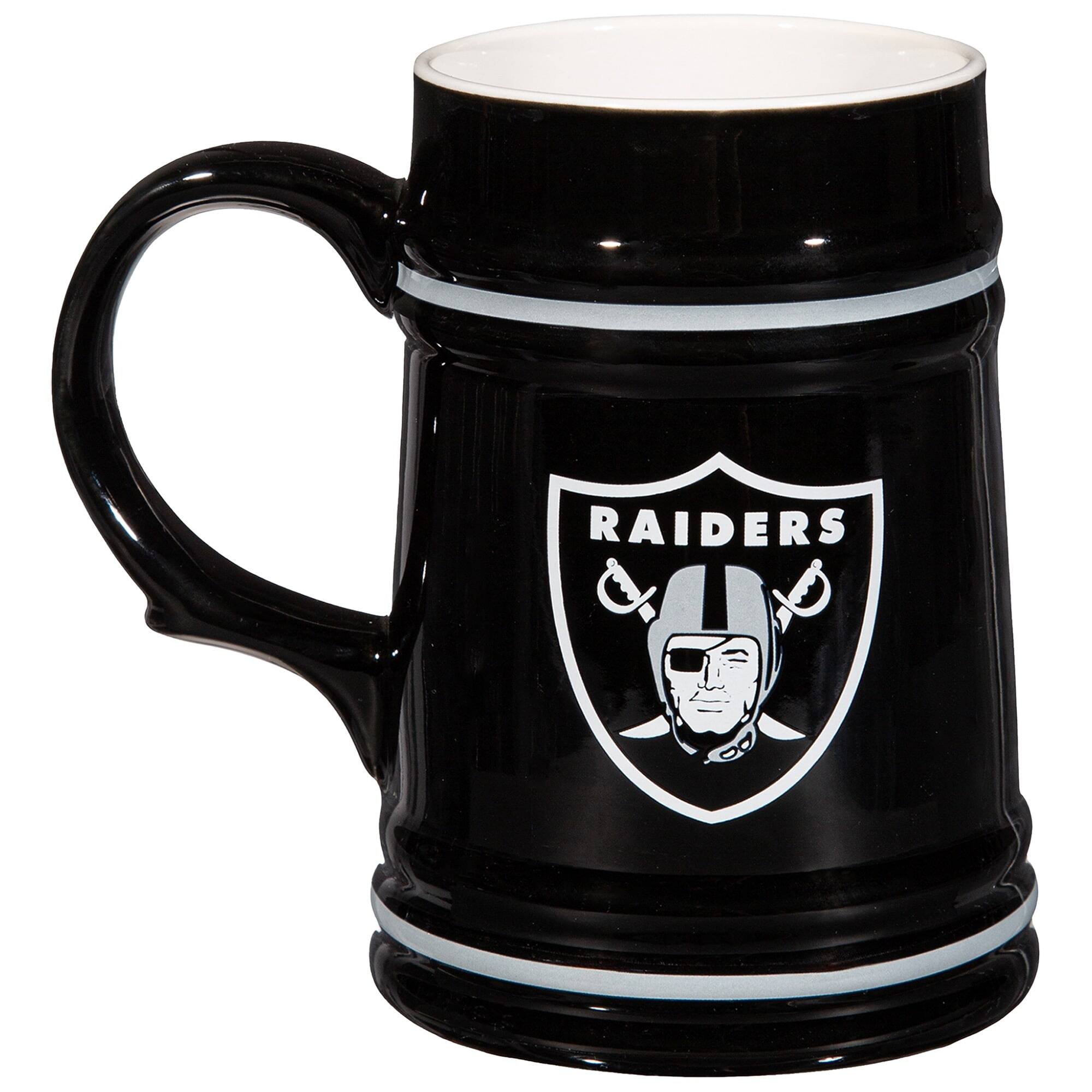 Alt View 1. Evergreen Enterprises - Las Vegas Raiders 24oz. Ceramic Stein Cup with Gift Box - Multicolor.