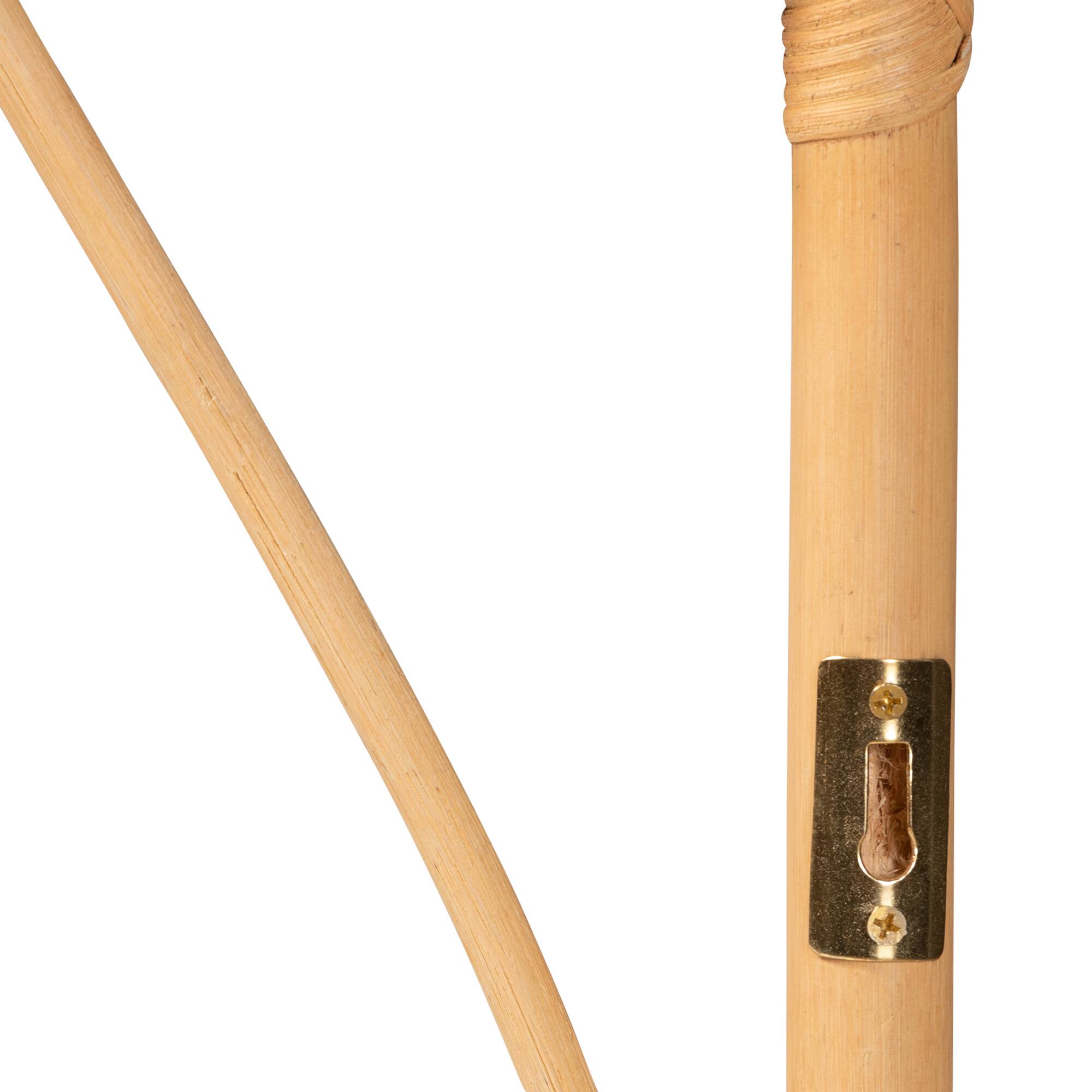 Back. bali & pari - Halia Modern Bohemian Rattan Queen Size Wall-mount Headboard - Natural Brown.