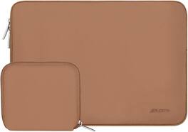 mosiso - 13-13.3 inch Laptop Sleeve Bag for MacBook Air Pro 13 14 HP Dell ASUS Lenovo, Neoprene Computer Sleeve with Small Case - Brown
