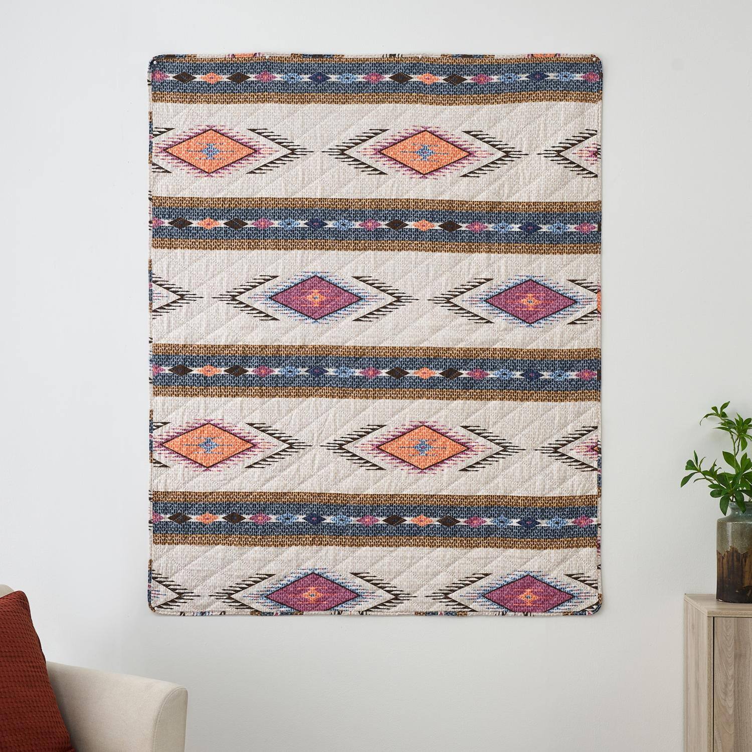 Alt View 2. Greenland Home Fashions - Greenland Home Fashions Cheyenne 100% Cotton vibrant Southwestern patterns Accessory Throw 50" x 60" Spirit - Spirit.