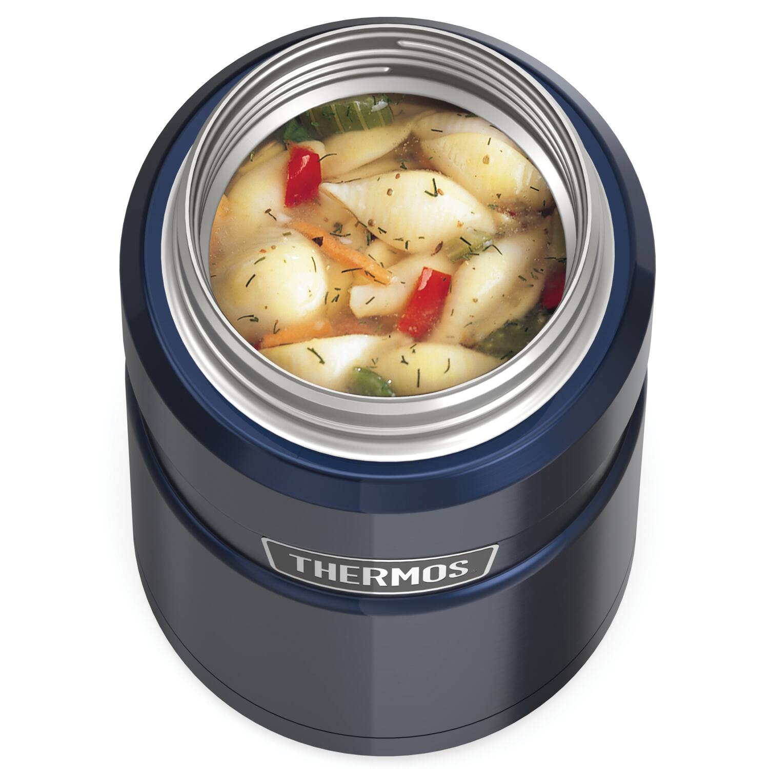 Alt View 3. Thermos - 24-Ounce Stainless King Vacuum-Insulated Food Jar - Matte Blue.