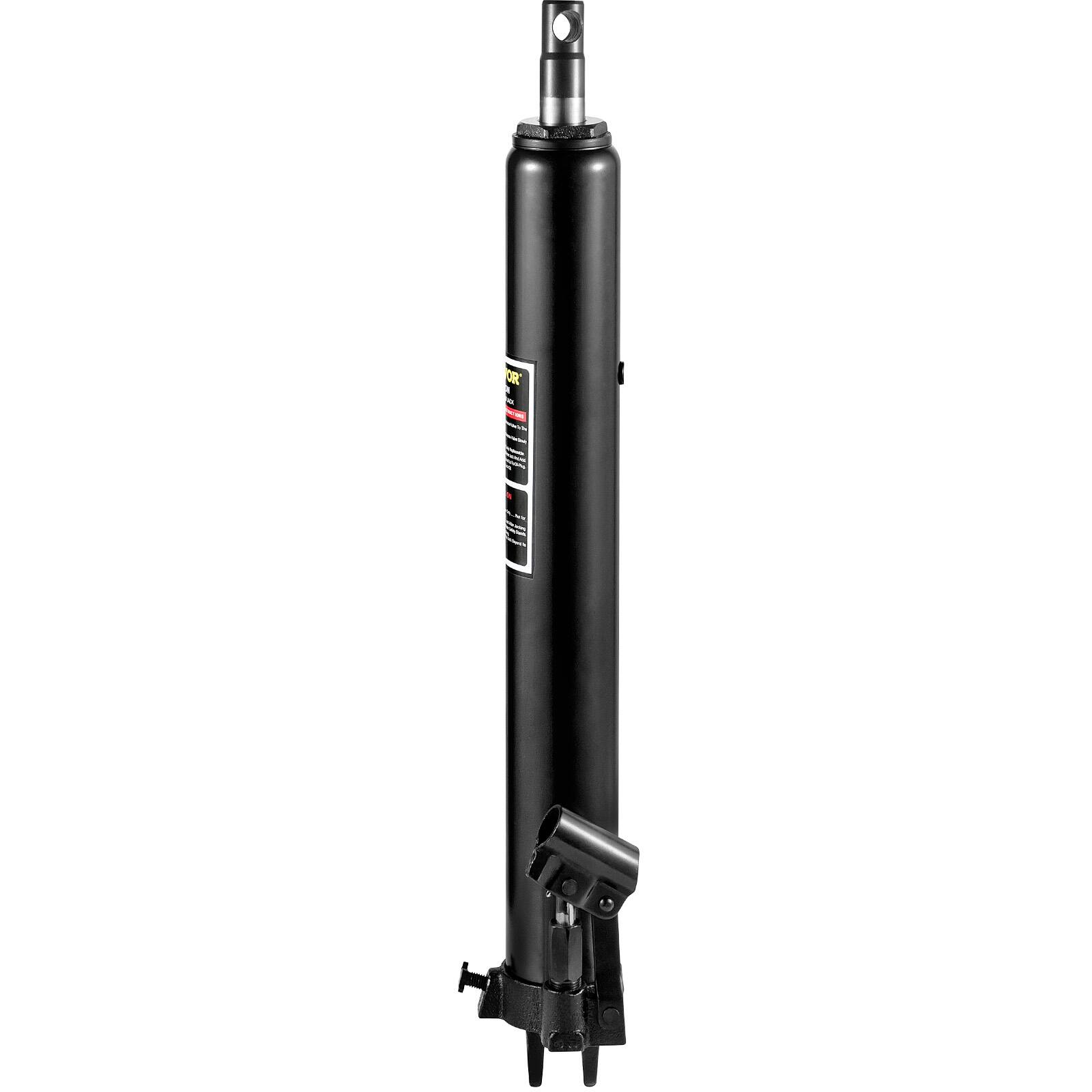 Alt View 5. VEVOR - Hydraulic Long Ram Jack, 3 Tons/6600 lbs Capacity, with Single Piston Pump and Clevis Base, Manual Cherry Picker - Black.