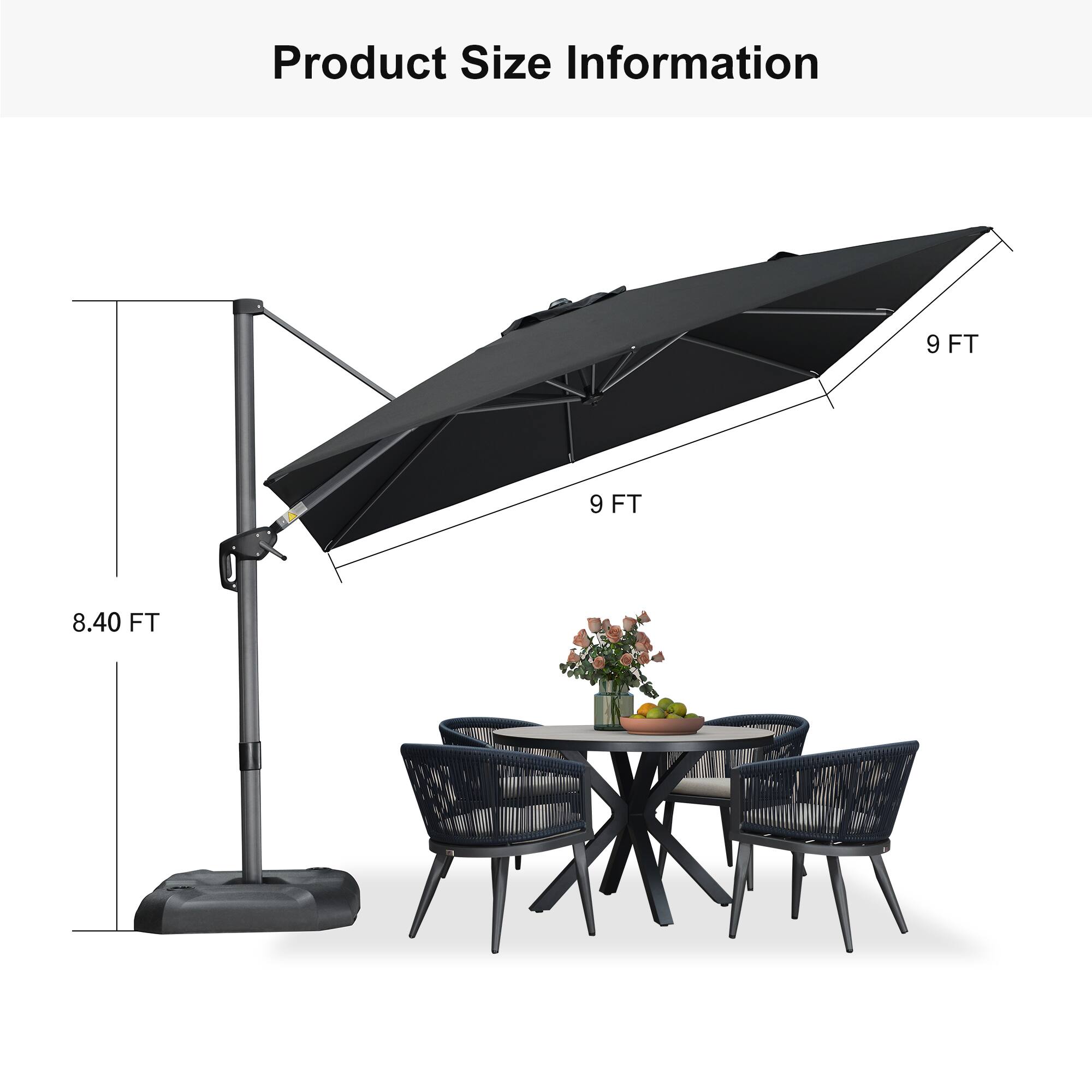 Product Size Information  
9 FT  
9 FT  
8.40 FT